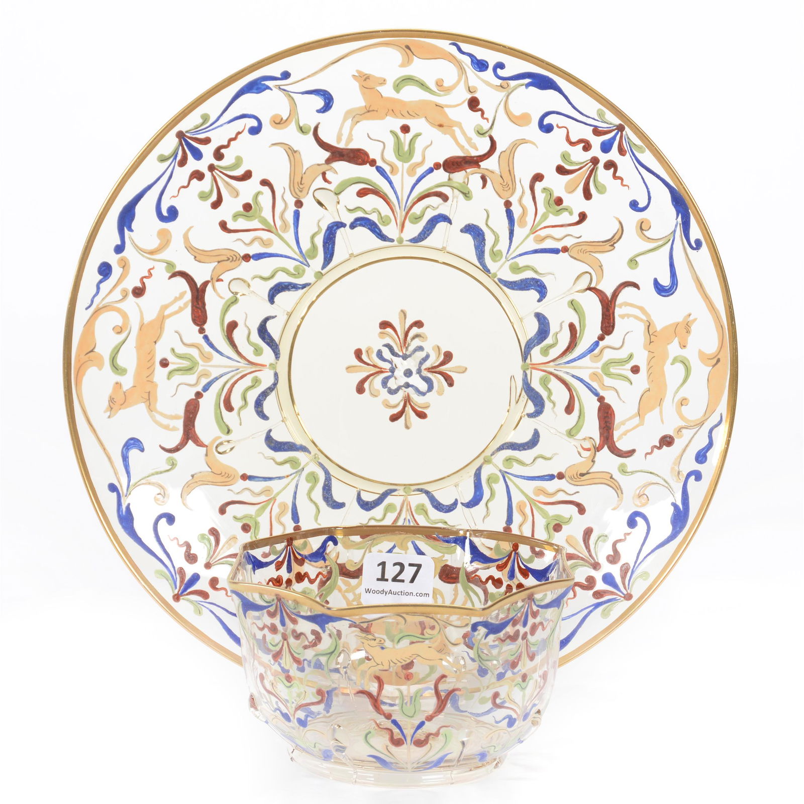 Finger Bowl & Plate, Art Glass (1 of 3)