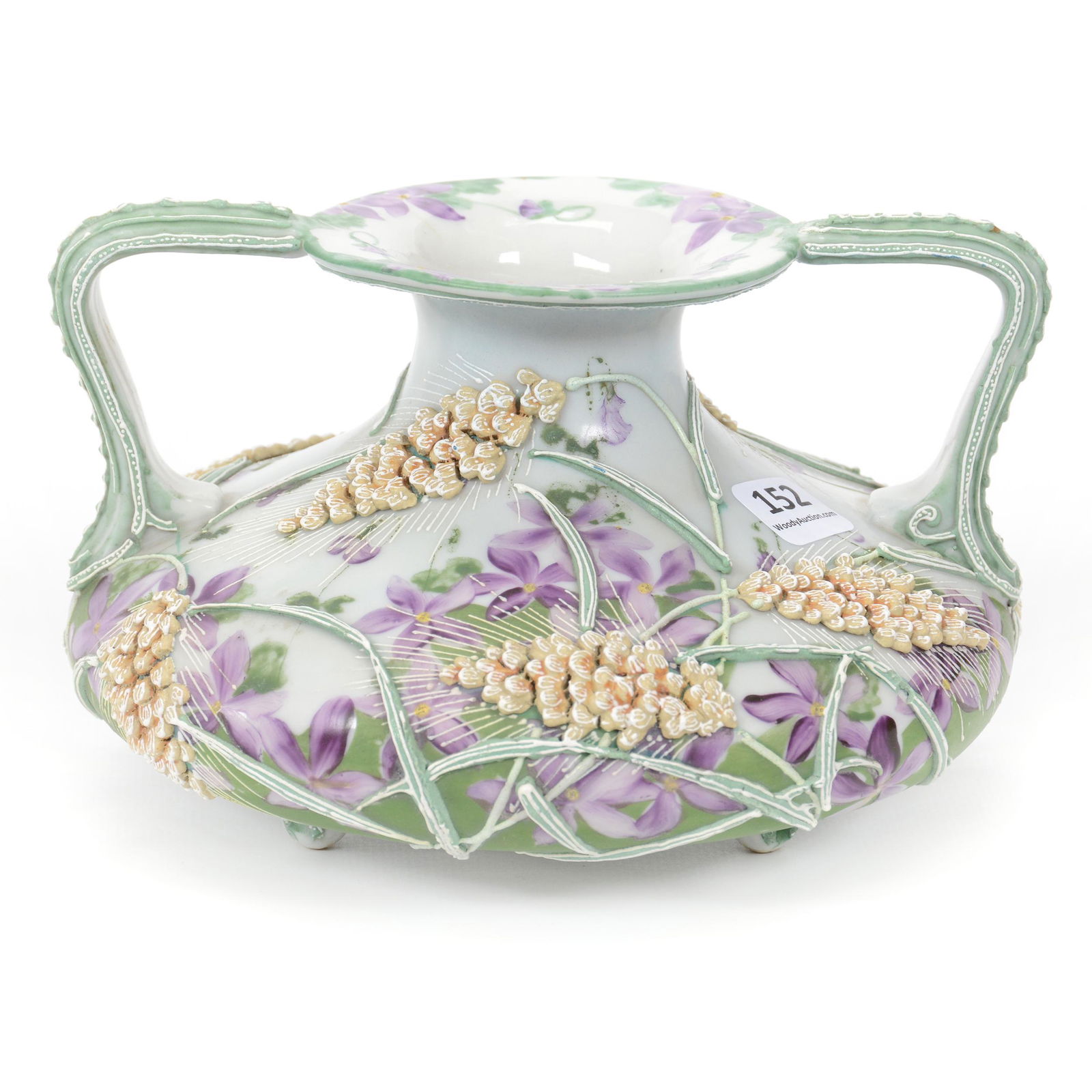 Vase, Two Handles, Unmarked Nippon (1 of 3)