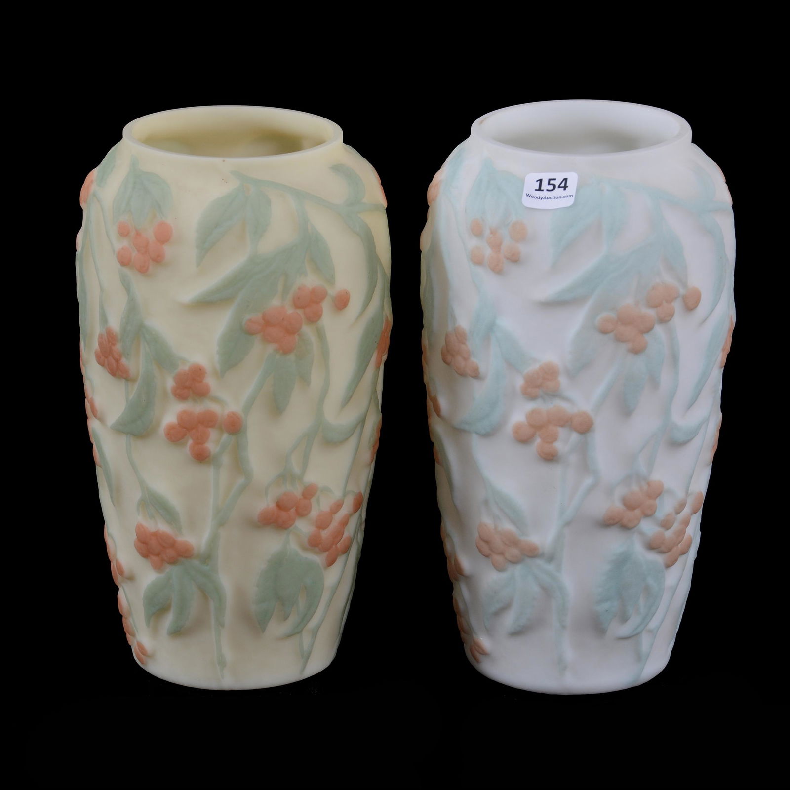 Pair Vases, Phoenix Art Glass, Bittersweet Design (1 of 3)