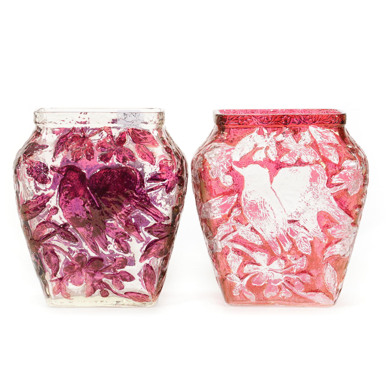 Pair Vases, Unsigned Consolidated Glass (1 of 3)