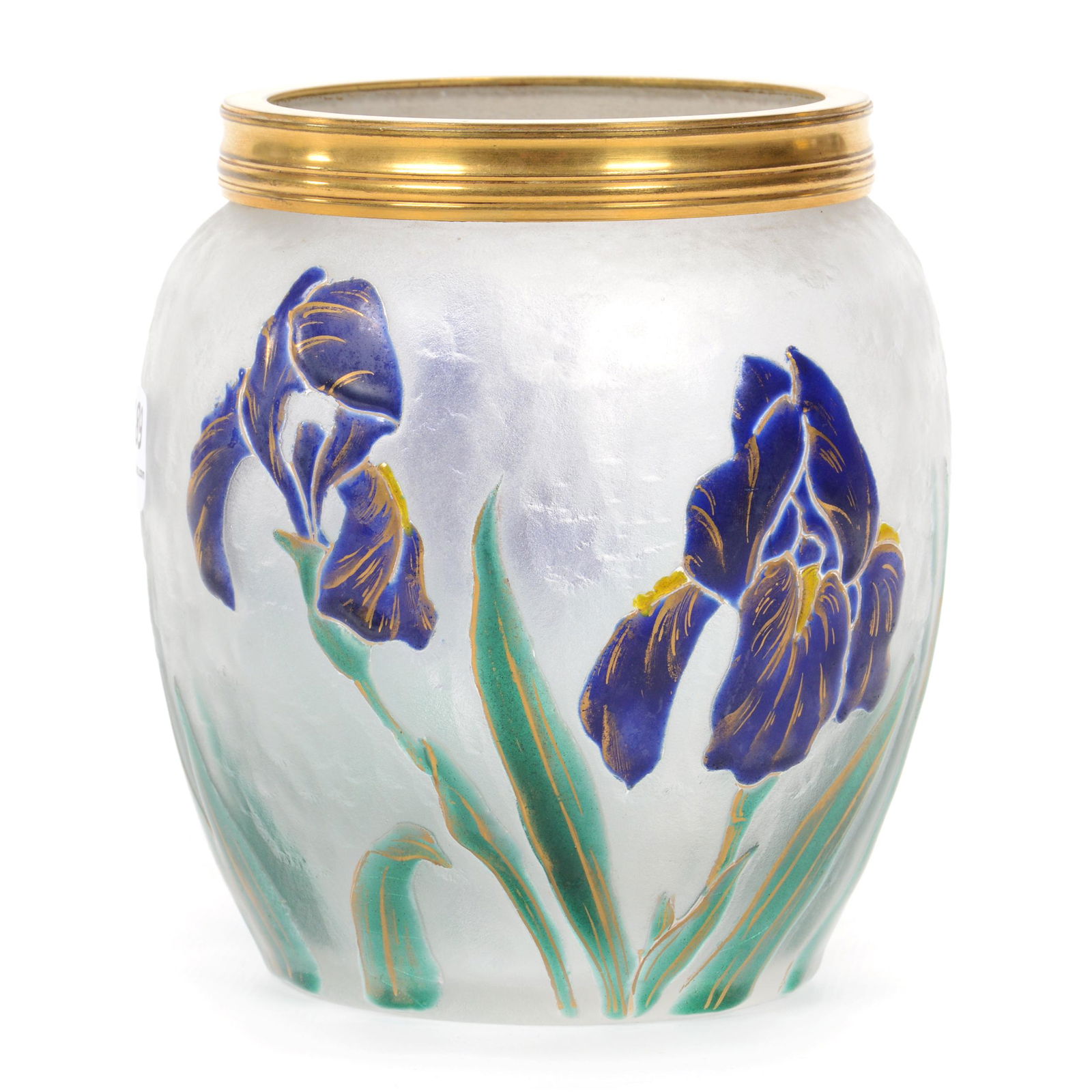 Biscuit Jar Unmarked Mont Joye Art Glass (1 of 3)