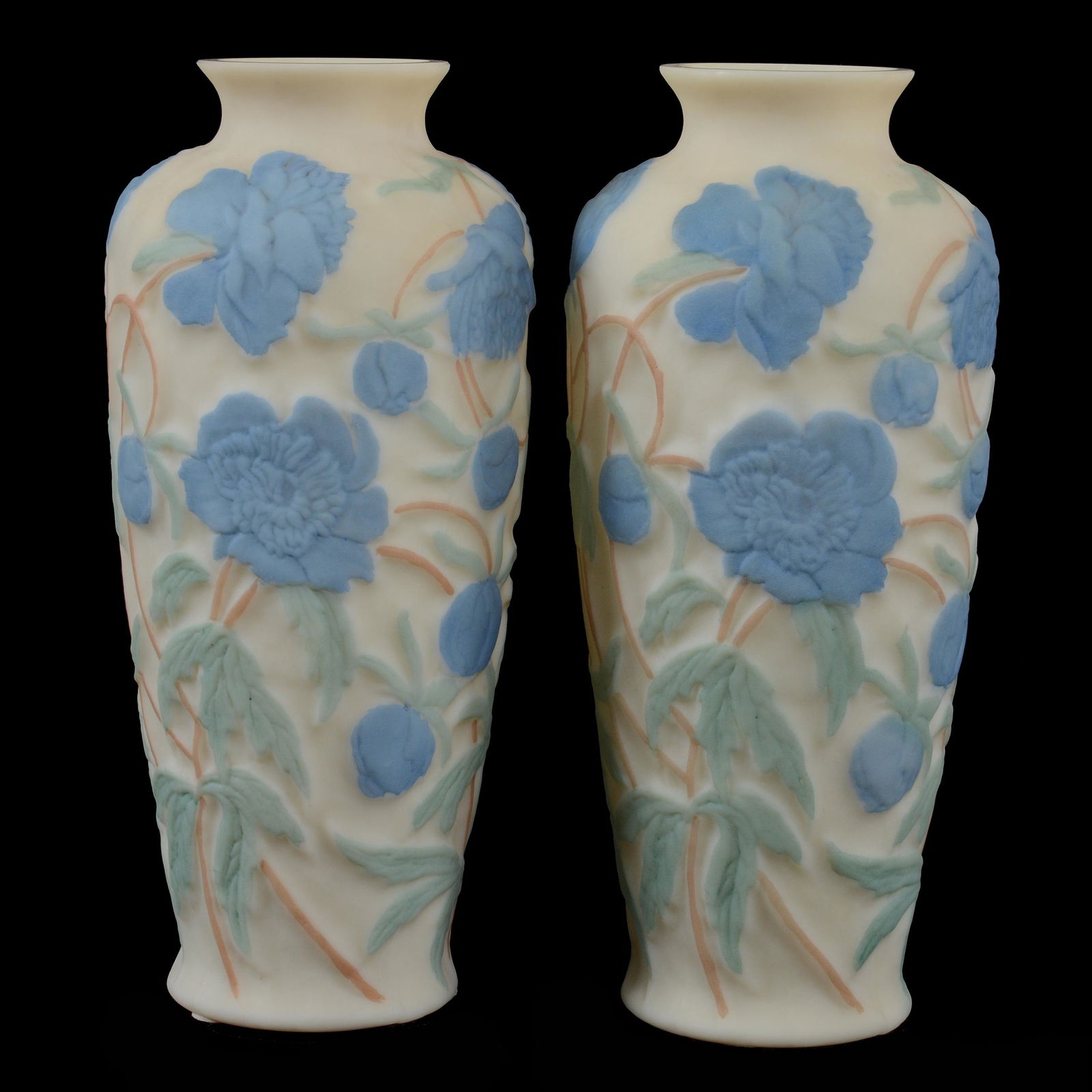 Pair Vases, Phoenix/Consolidated Art Glass (1 of 3)