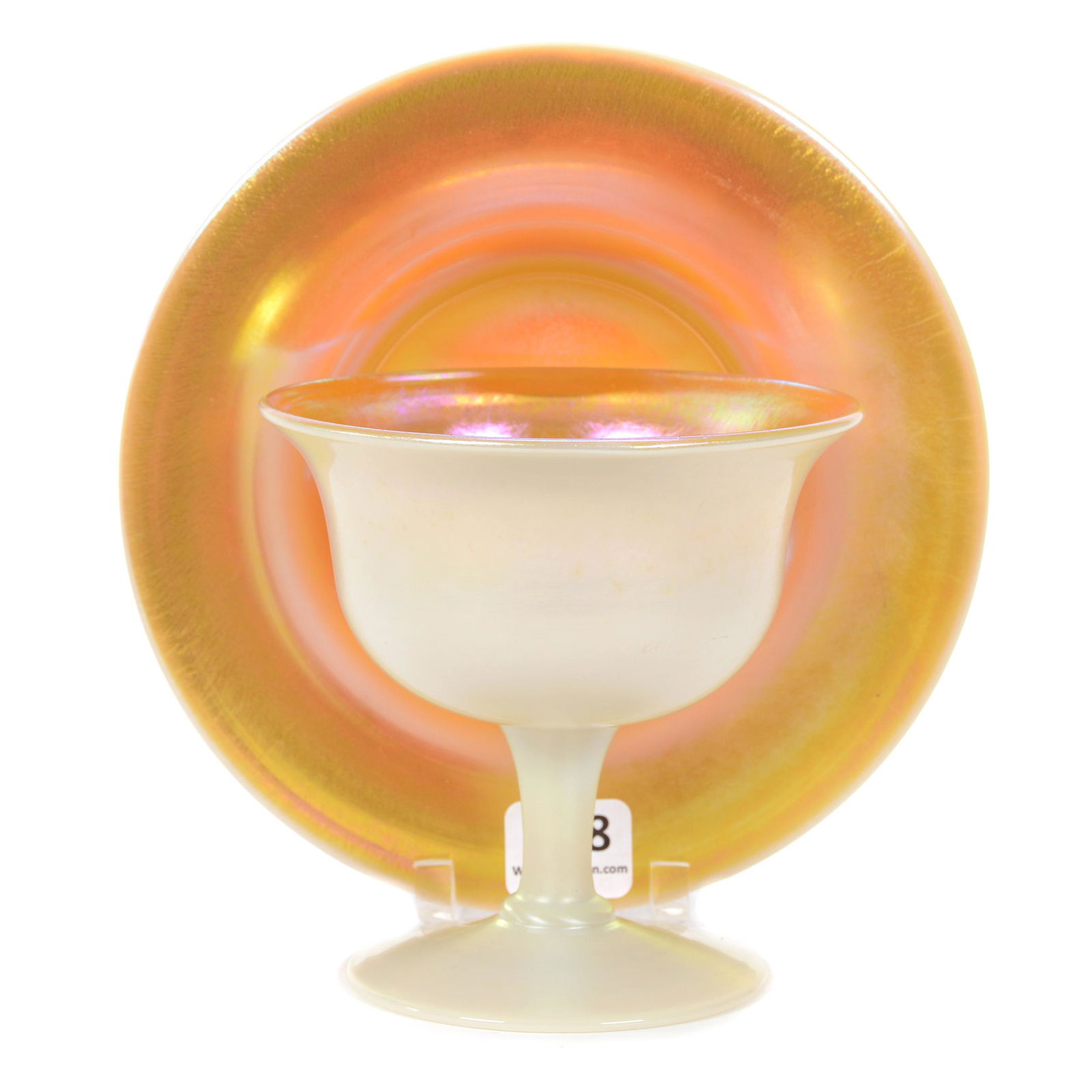 Sherbet & Underplate, Unmarked Steuben Art Glass (1 of 3)