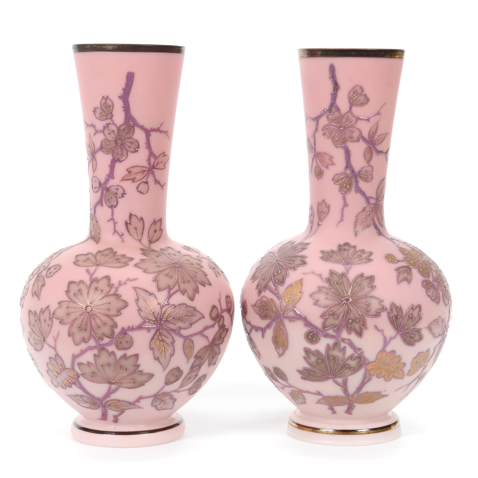 Pair Vases Signed Kimball-Durand Art Glass (1 of 4)