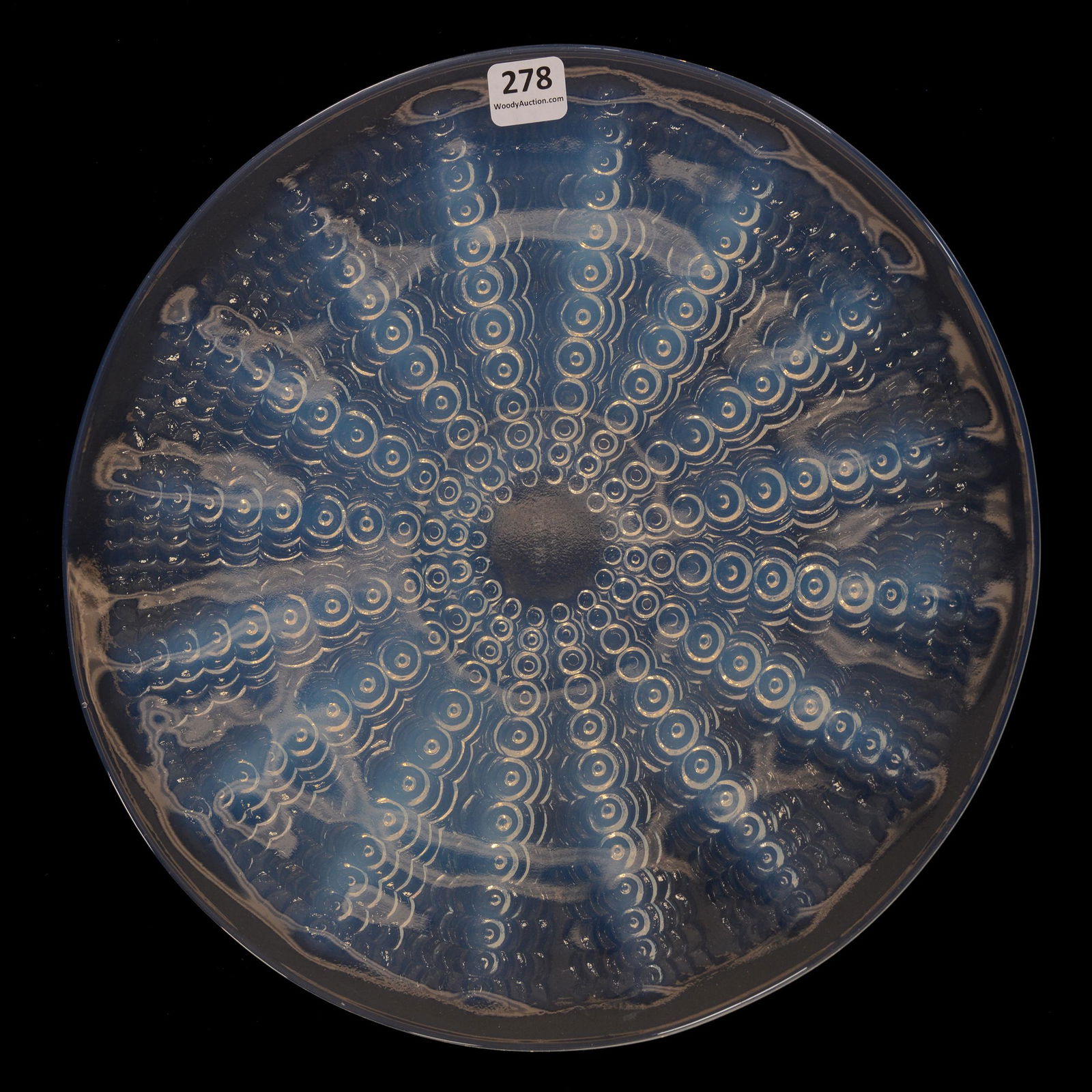 Plate Signed R. Lalique Art Glass, Oursins Pattern (1 of 3)
