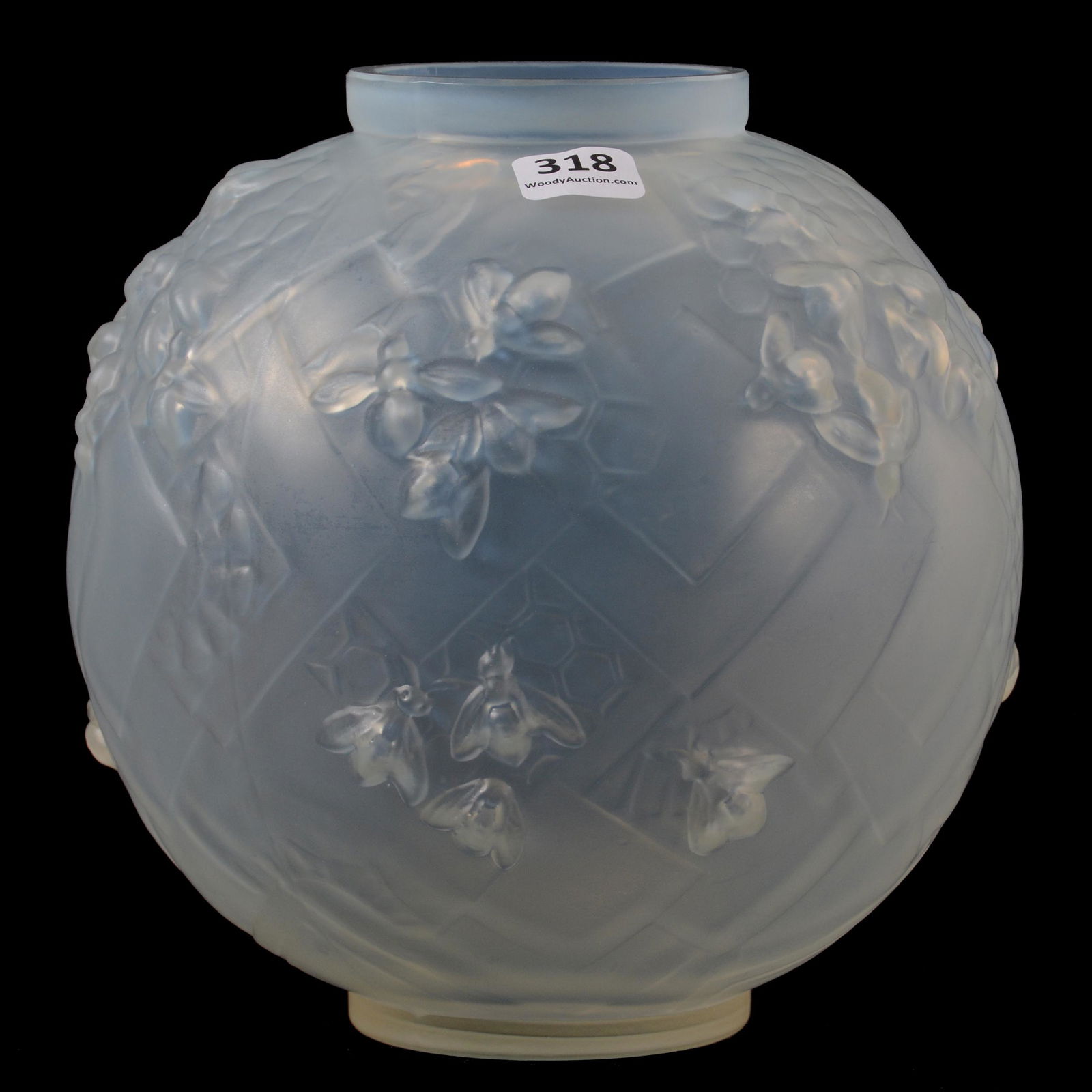 Vase, Ball Shaped, Signed Sabino Art Glass (1 of 3)