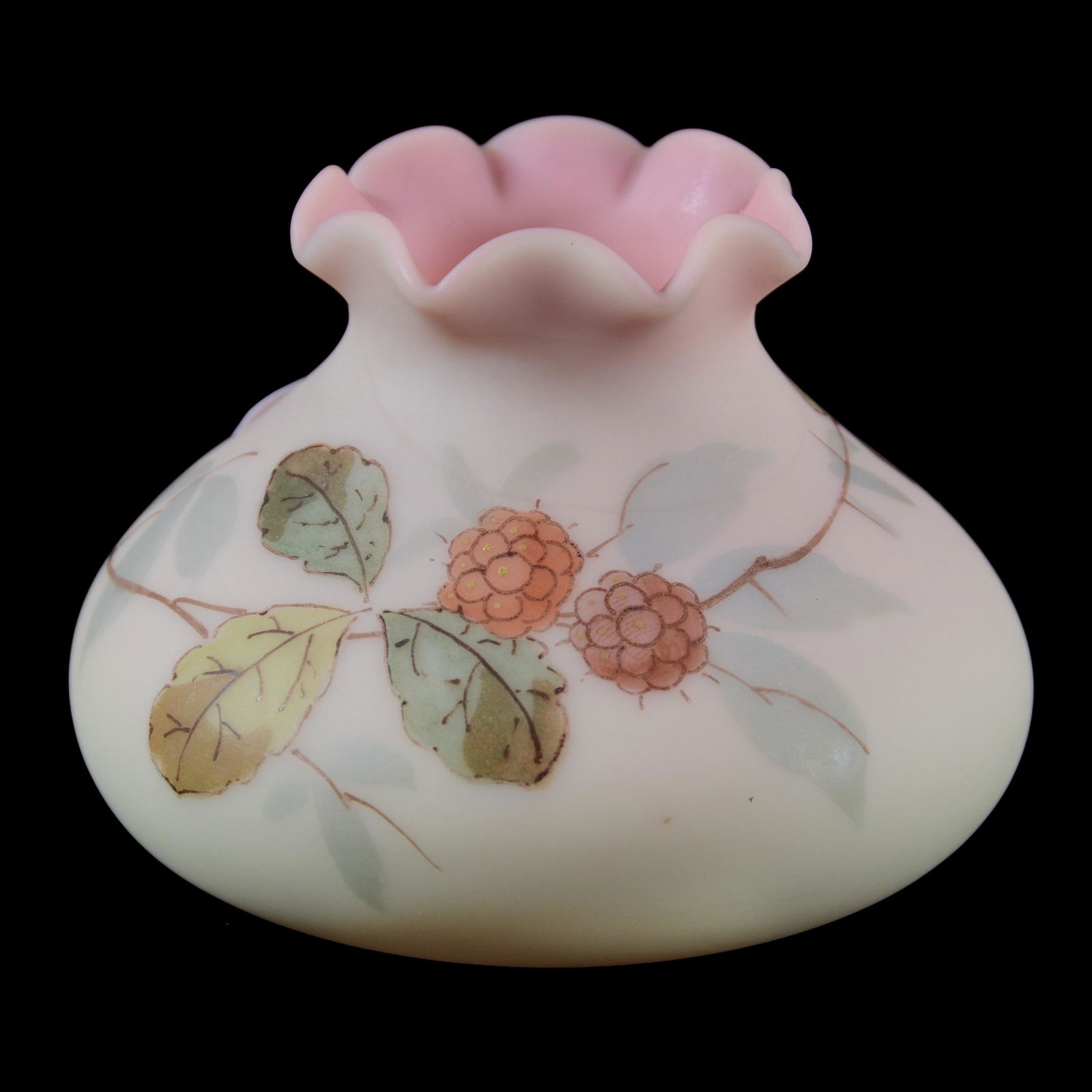 Vase, Decorated Burmese Art Glass (1 of 3)