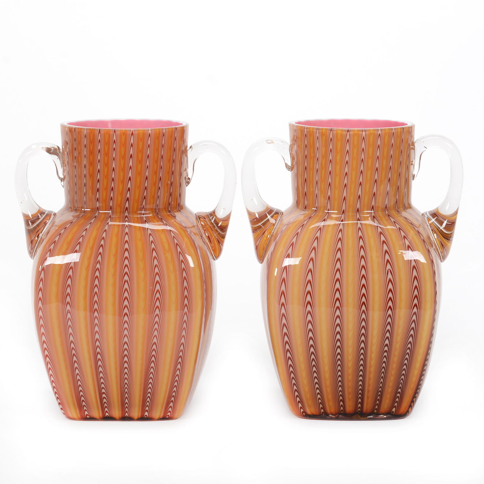 Pair Vases, Northwood Pullup By Stevens & Williams (1 of 3)