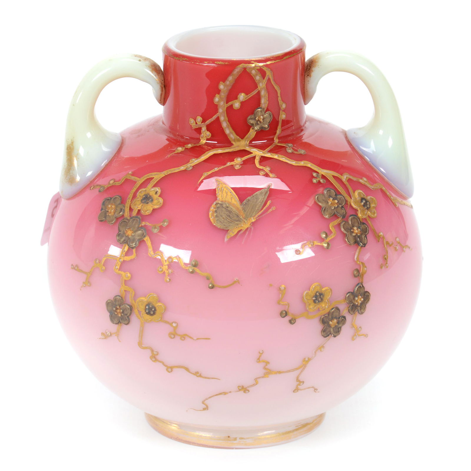 Vase, Harrach (Propeller Mark) Peachblow Art Glass (1 of 3)