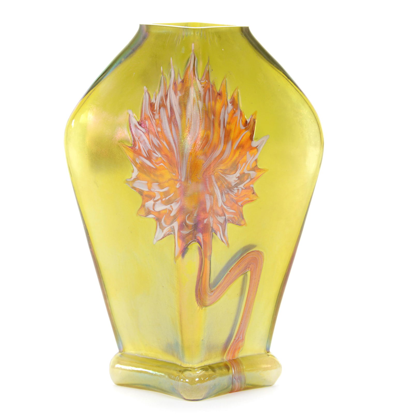 Square Vase, Unmarked Loetz Style Art Glass (1 of 3)
