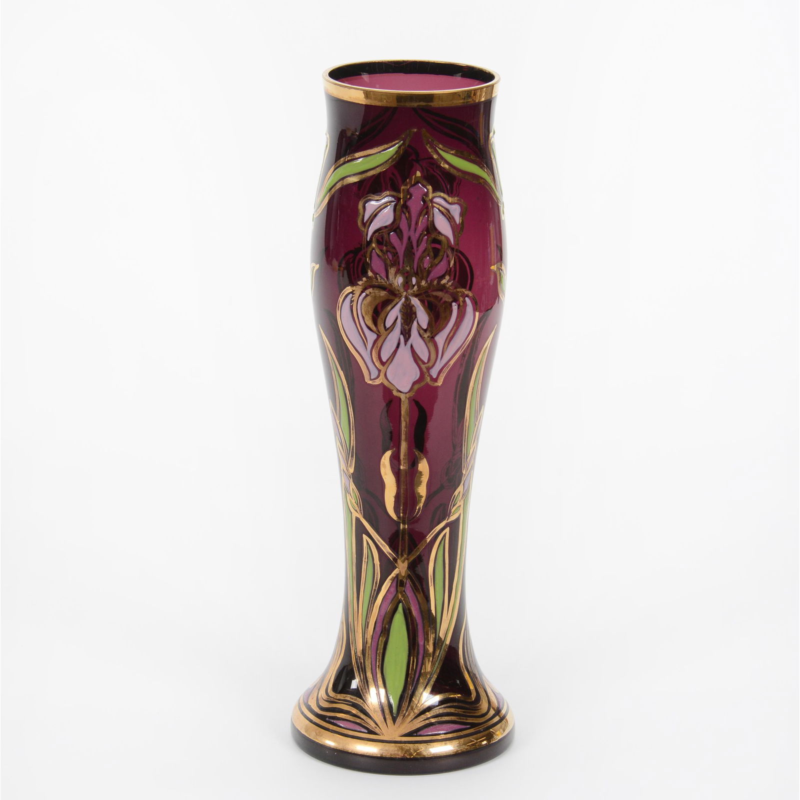 Vase, Unmarked Amethyst Art Glass (1 of 3)