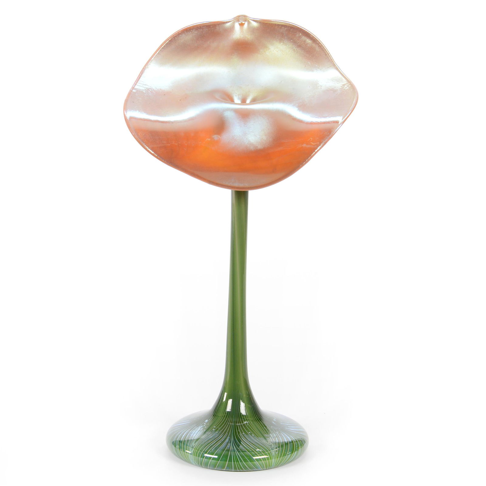 Vase, Jack In Pulpit Signed Orient & Flume Art Glass (1 of 4)