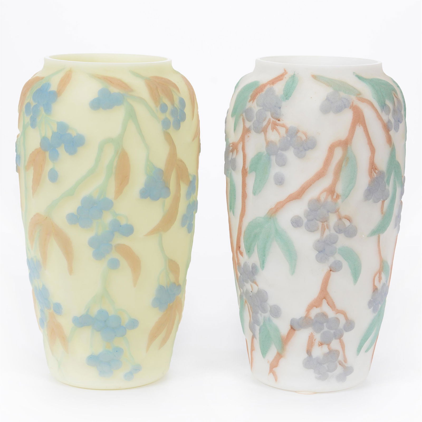 (2) Vases, Unmarked Phoenix/Consolidated Art Glass (1 of 3)