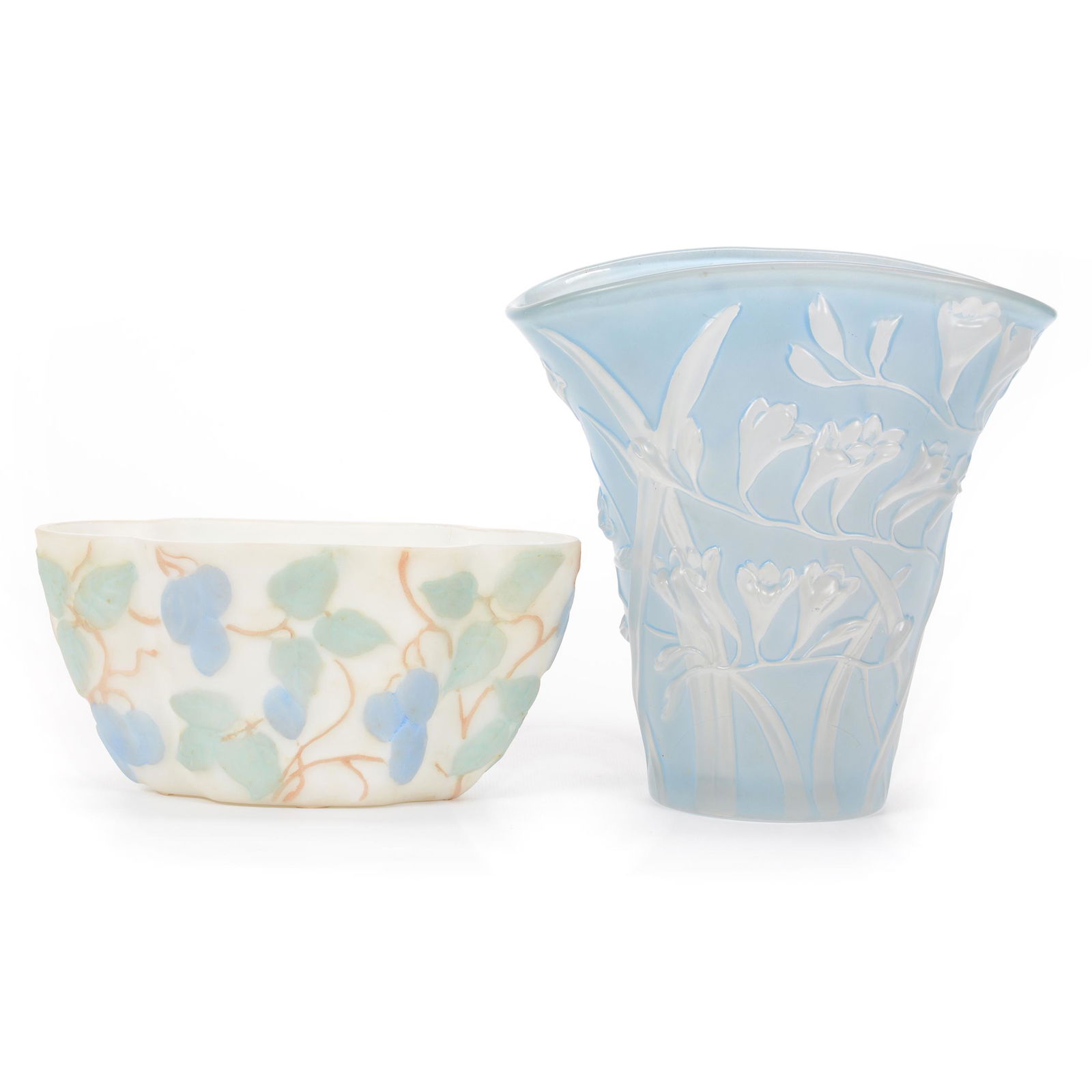 (2) Vases, Unmarked Phoenix/Consolidated Art Glass (1 of 3)