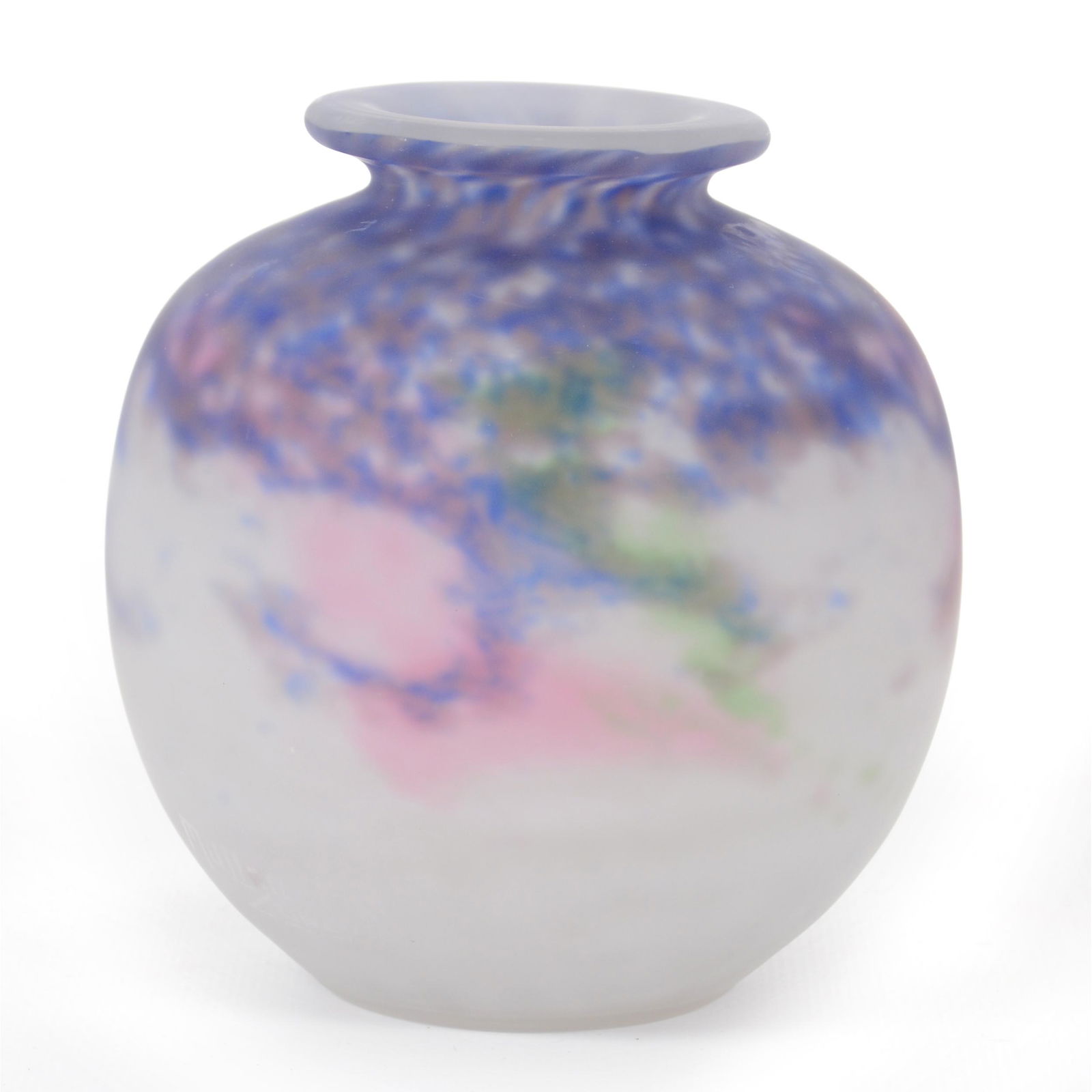 Rose Bowl Signed Muller Fres Luneville French Art Glass (1 of 3)