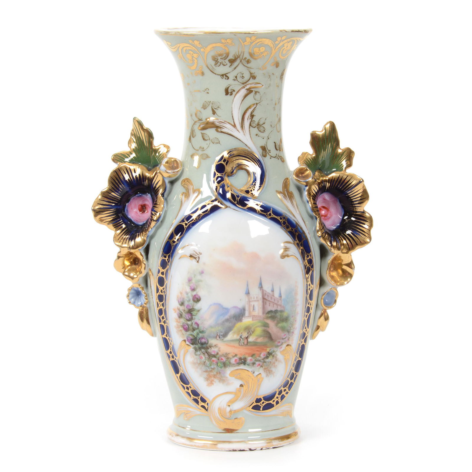 Vase, Unmarked Old Paris Porcelain (1 of 4)