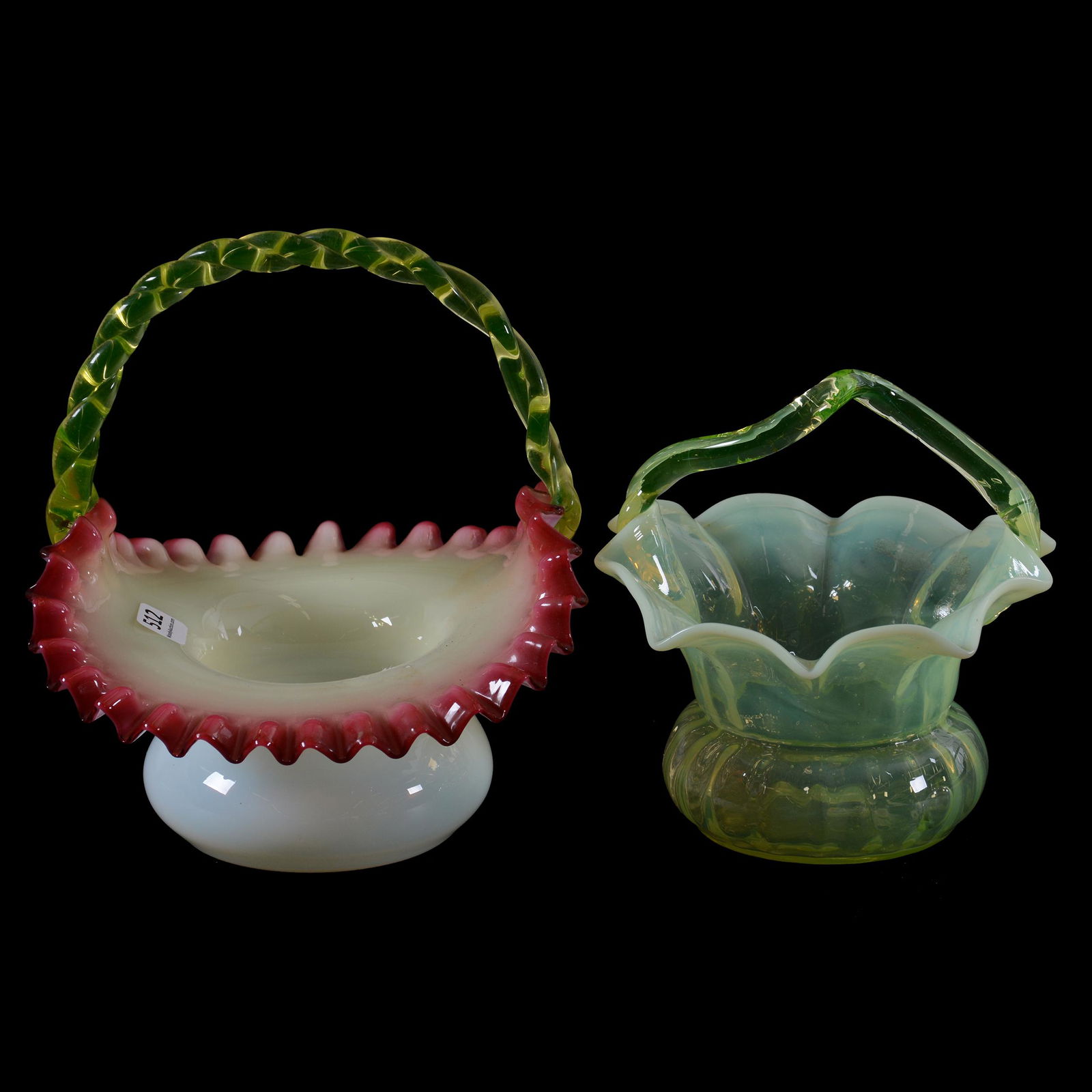 (2) Baskets, Art Glass (1 of 4)
