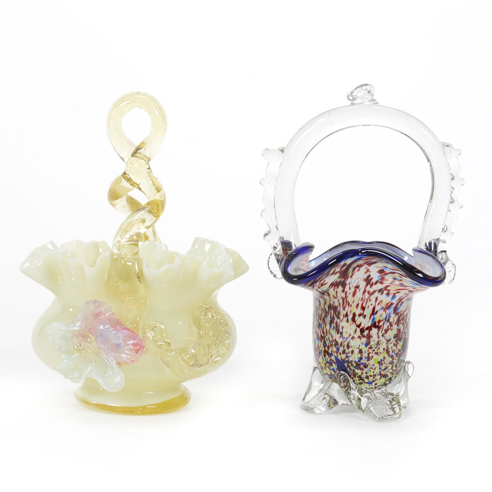 (2) Baskets, Art Glass (1 of 3)