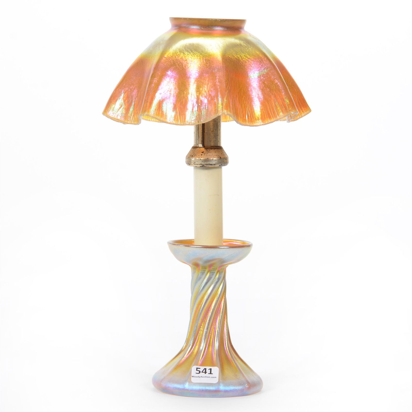 Candle Lamp Marked Tiffany Art Glass (1 of 4)