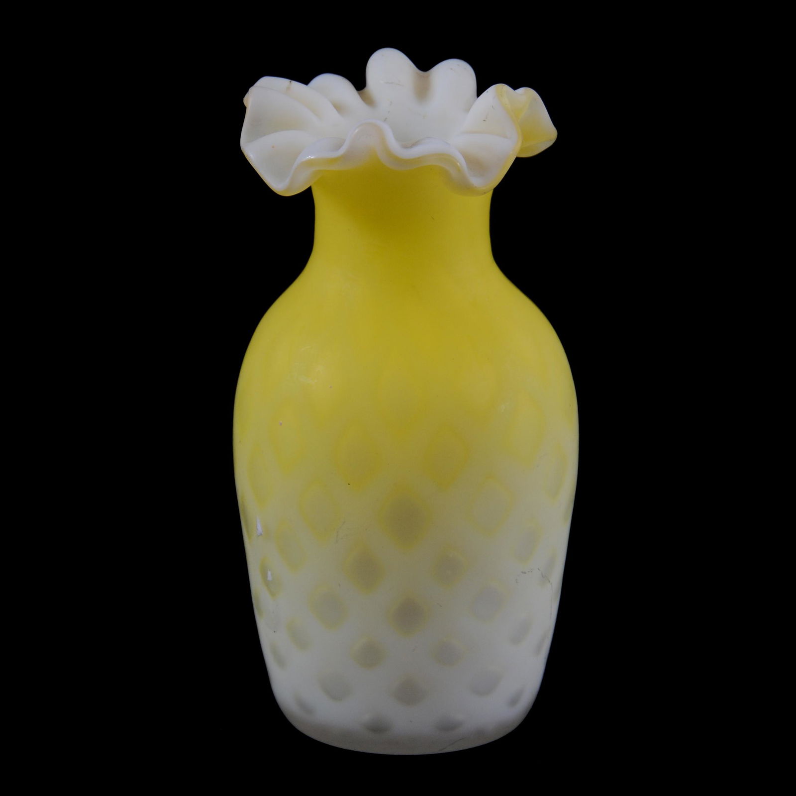 Vase, Yellow Satin Diamond Quilted MOP (1 of 3)