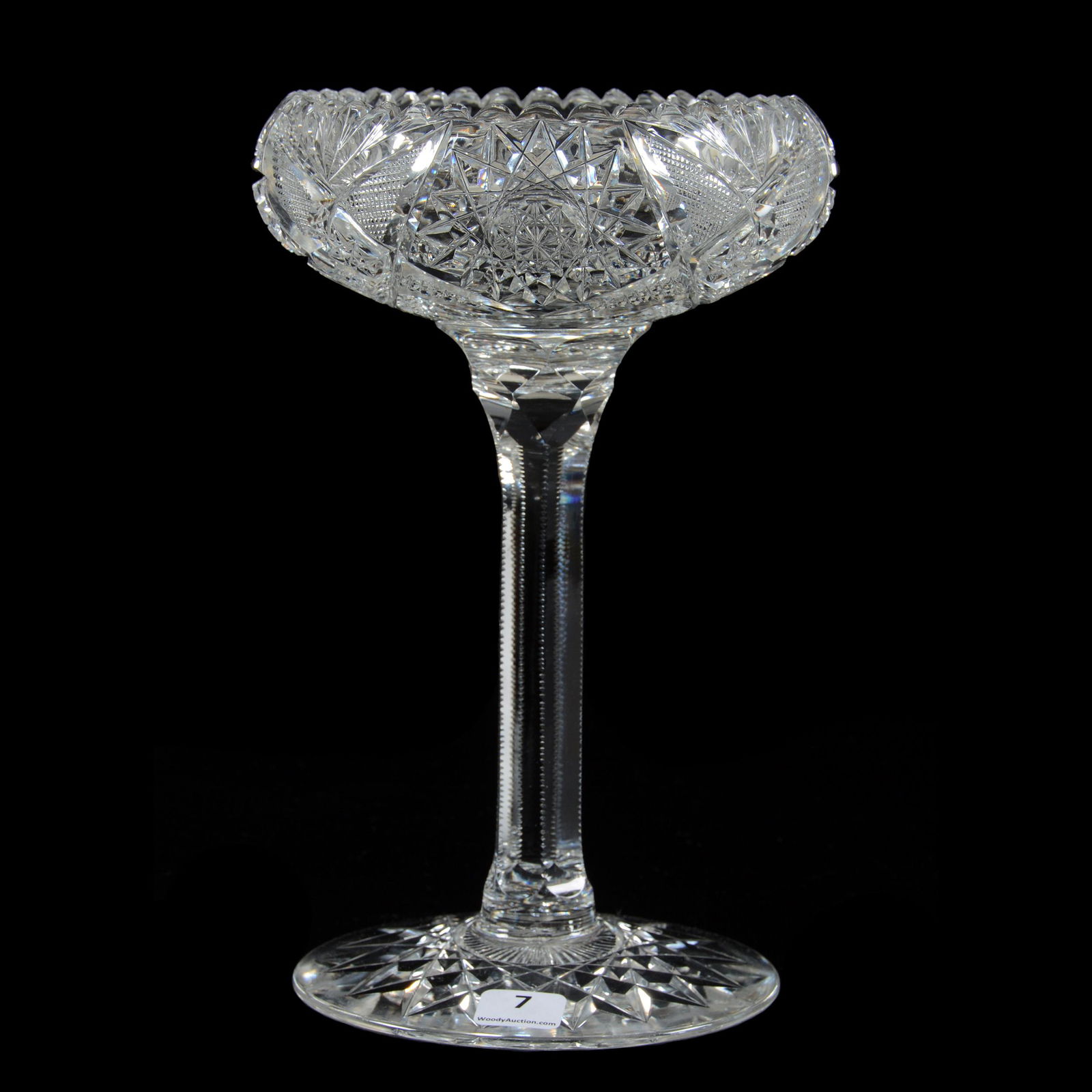 Compote, American Brilliant Cut Glass, Rolled Rim (1 of 3)