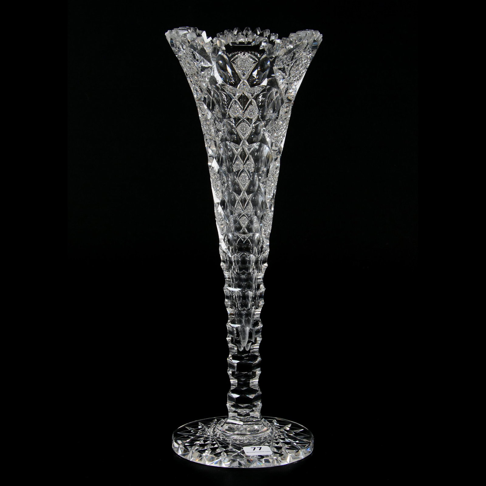 Trumpet Vase, ABCG, Signed Hawkes Queens Pattern (1 of 3)