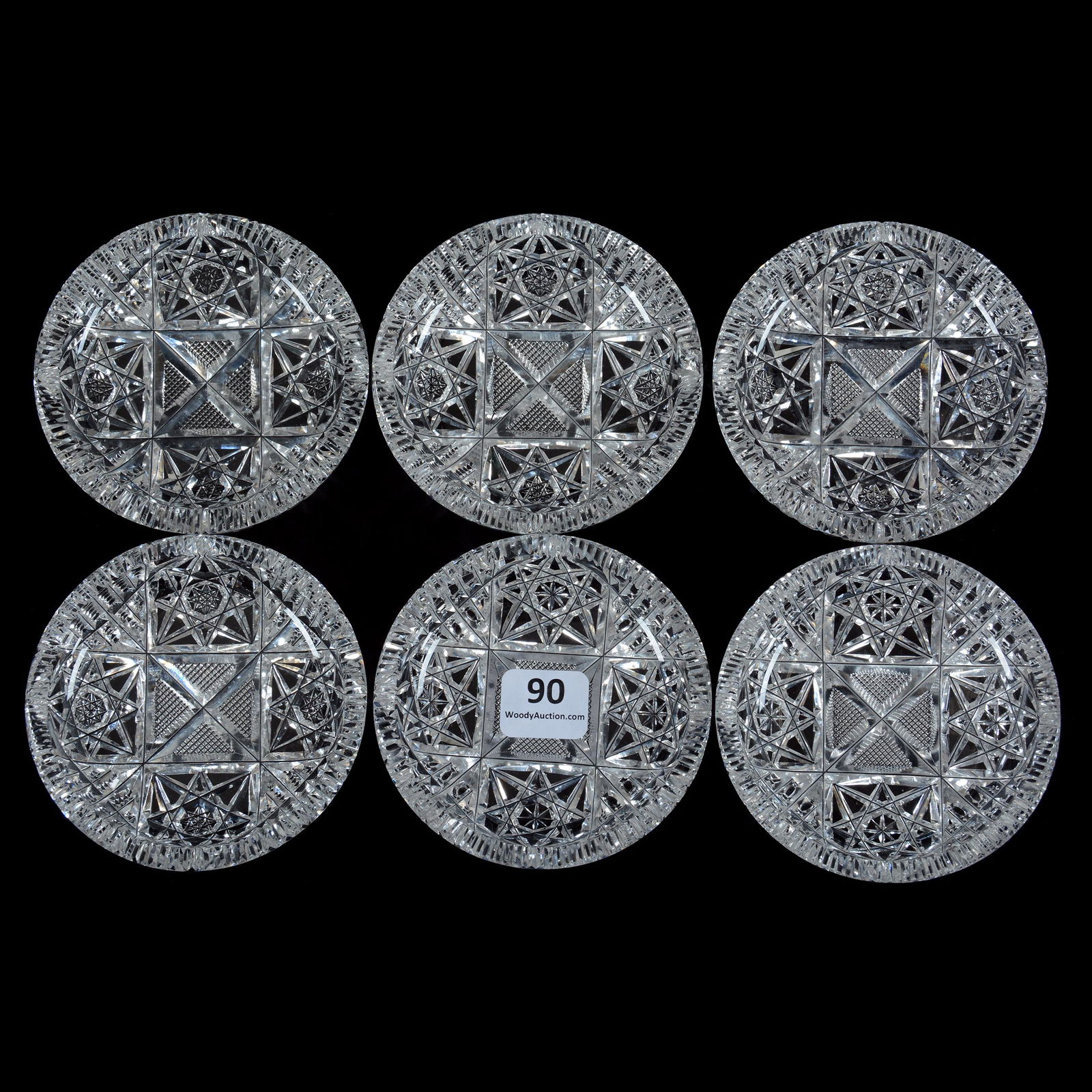 (6) Butter Pats, ABCG, Signed Fry Pattern 3 (1 of 2)