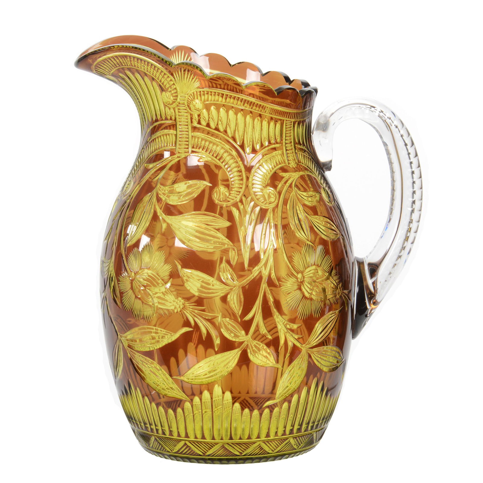 Oversize Water Pitcher, BPCG, Three Color Cut To Clear (1 of 3)