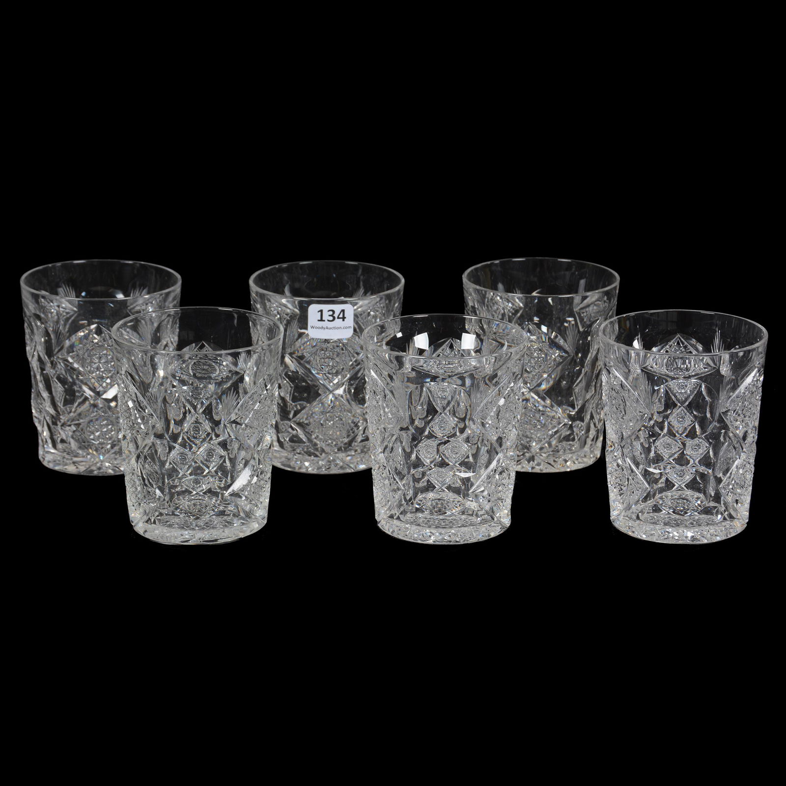 (6) Tumblers, ABCG, Signed Hawkes Queens Pattern (1 of 3)