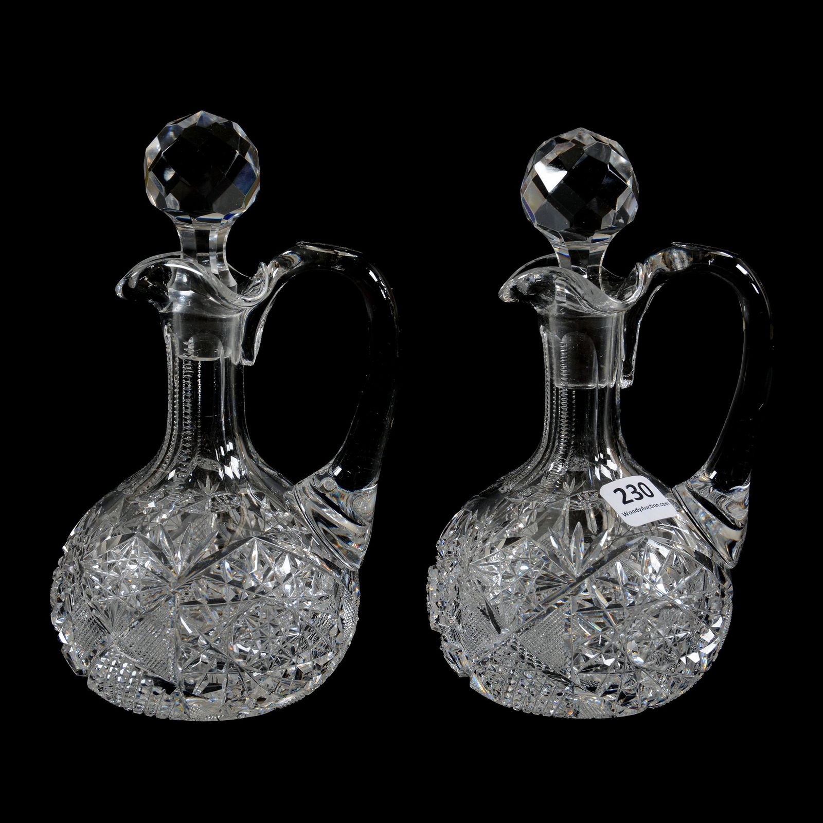 Pair Cruet Bottles, American Brilliant Cut Glass (1 of 4)