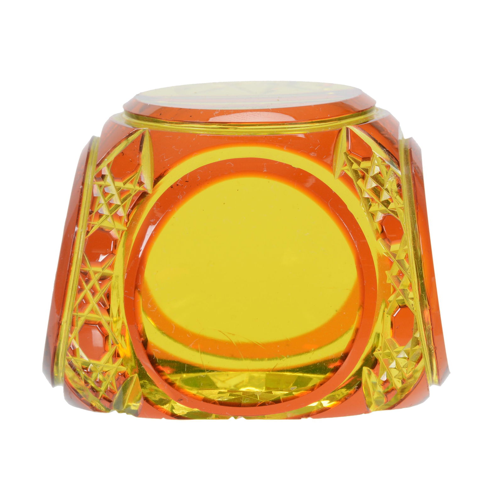 Paperweight, BPCG, Cranberry Over Vaseline Glass (1 of 3)