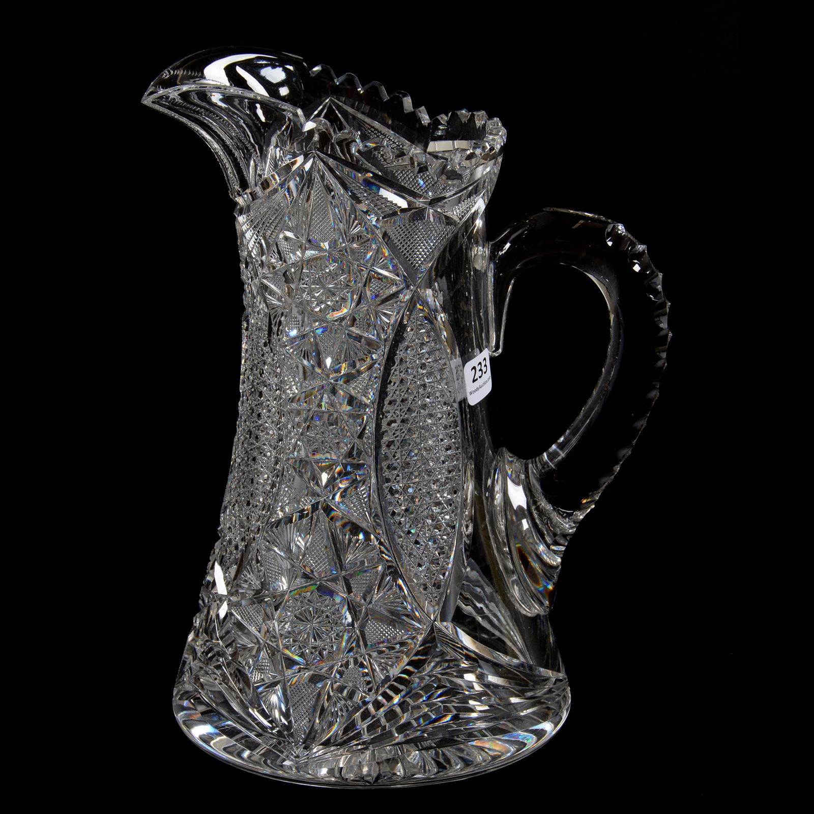 Water Pitcher, American Brilliant Cut Glass (1 of 3)