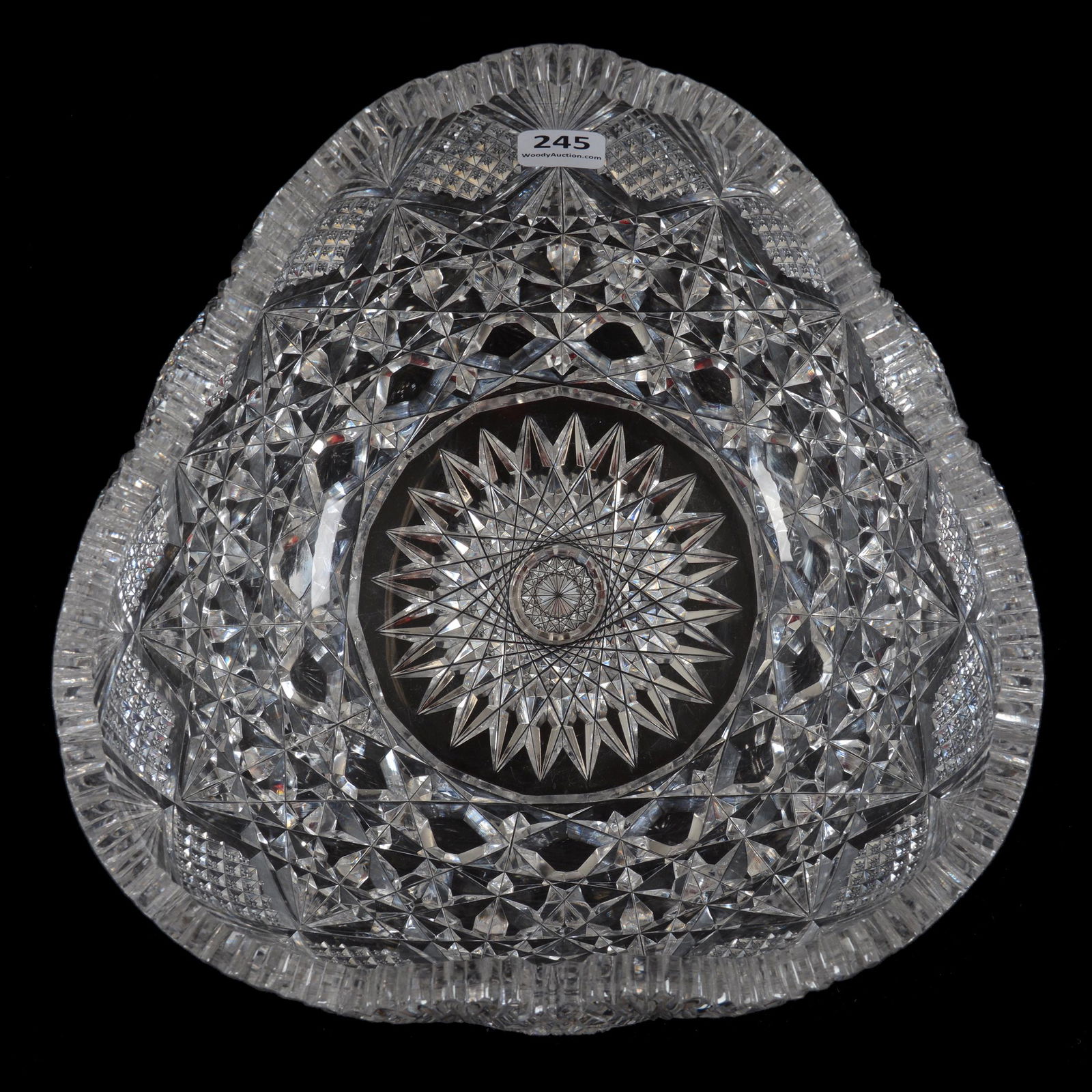 Tri-Corner Bowl, ABCG, Rare Cobweb Pattern By Hawkes (1 of 3)