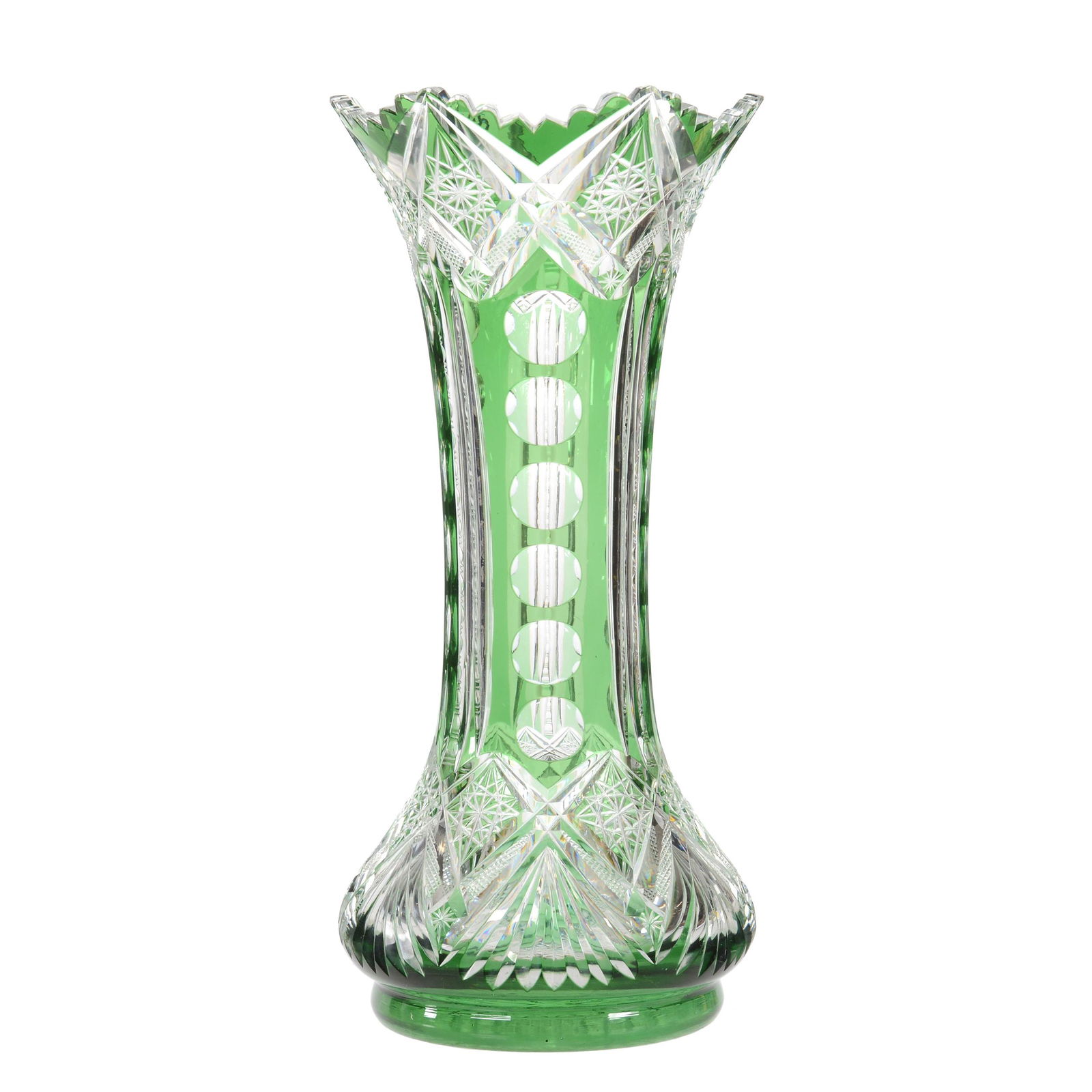 Vase, BPCG, Green Cut To Clear (1 of 3)