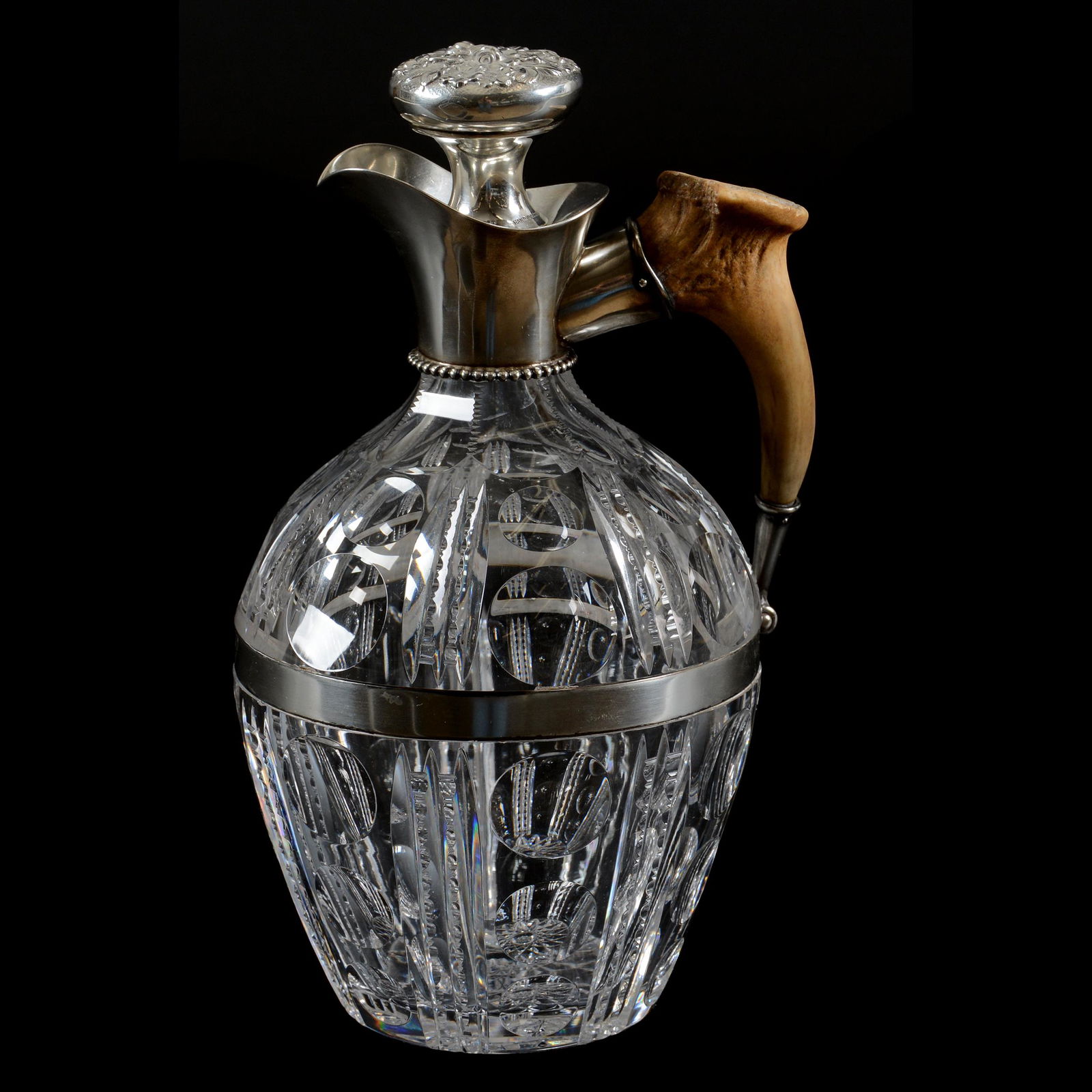 Whiskey Jug, ABCG, Stag Horn Handle (1 of 6)