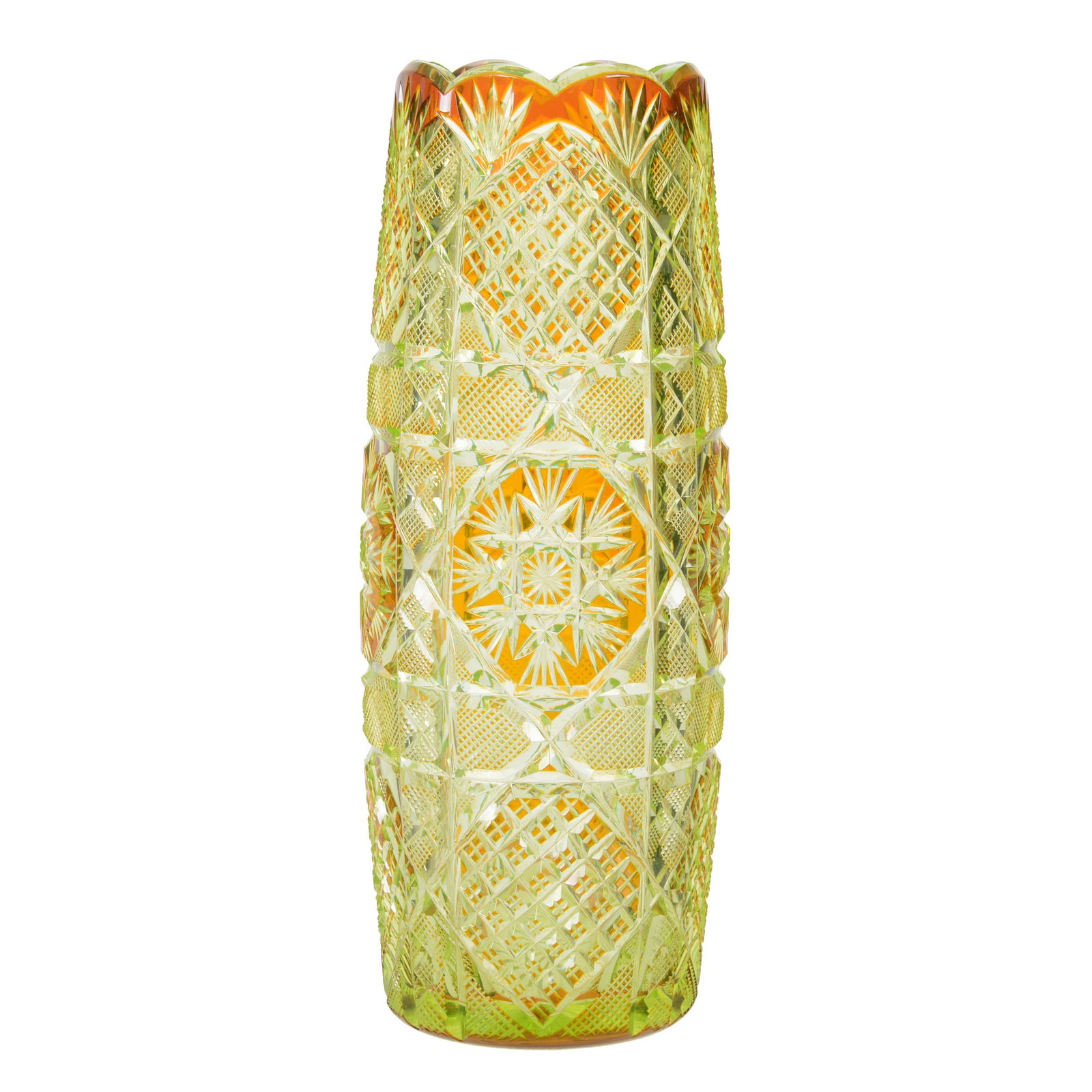 Vase, BPCG, Two Color, Orange Over Vaseline (1 of 3)