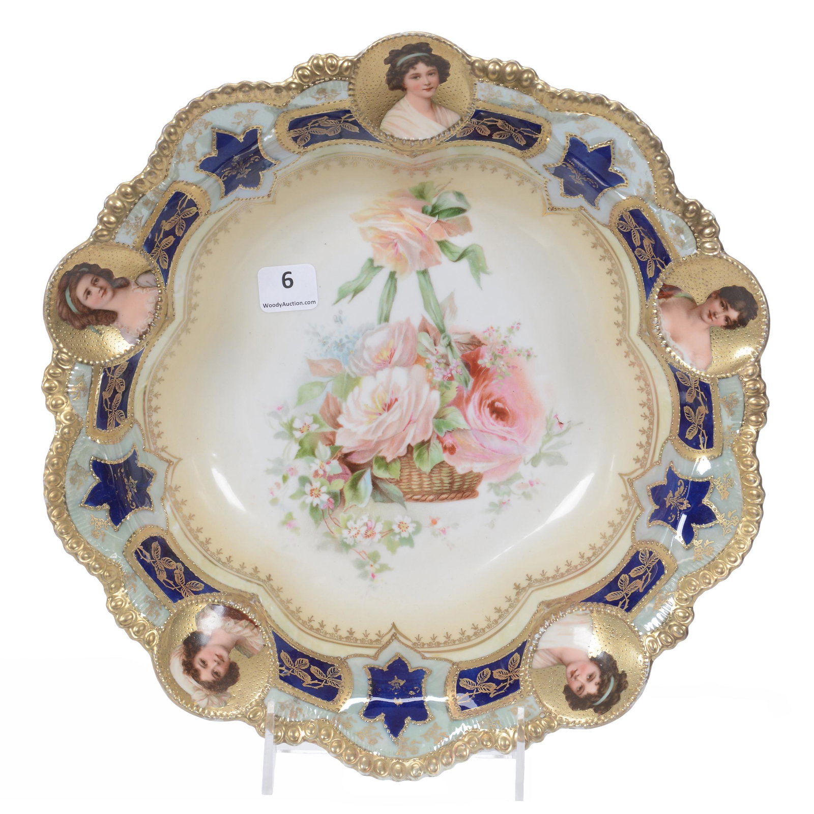 Bowl, Unmarked Prussia, Hanging Basket Decor (1 of 3)