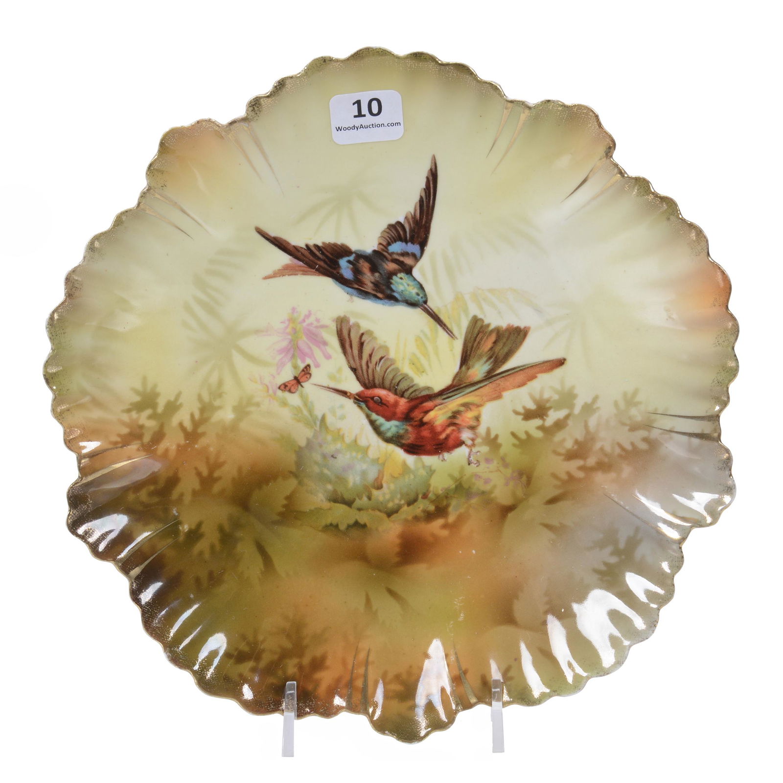 Plate Marked RS Prussia, Hummingbird Scenic Decor (1 of 3)