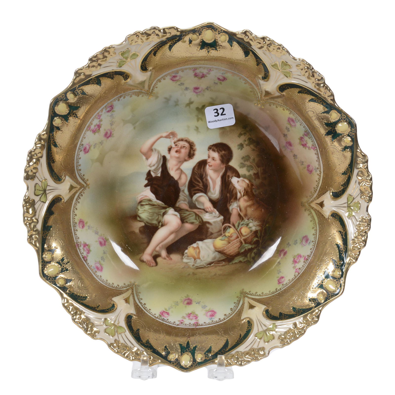 Bowl Marked RS Prussia, Melon Eater Scenic Decor (1 of 2)
