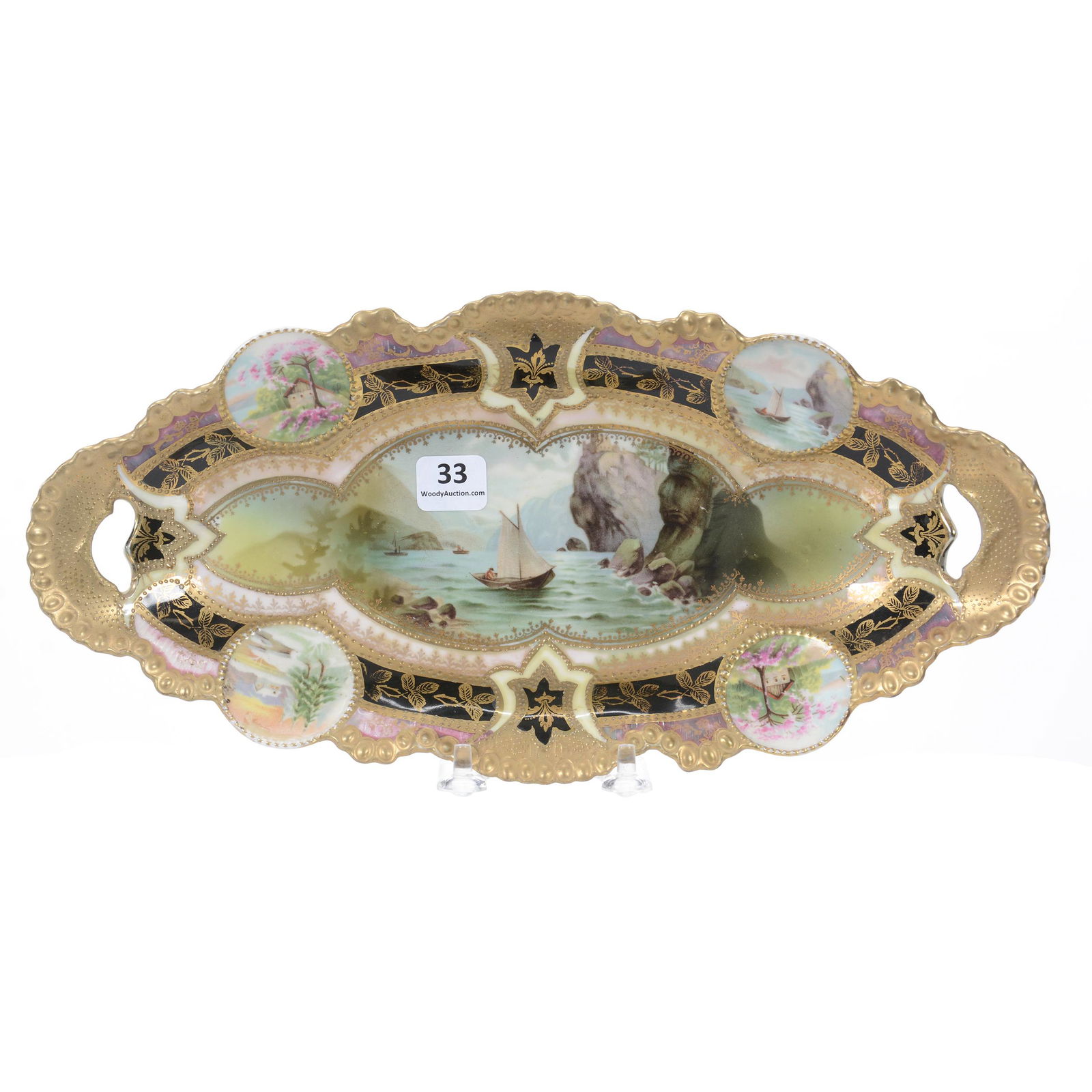 Celery Tray Marked RS Prussia, Old Man In Mountain (1 of 3)