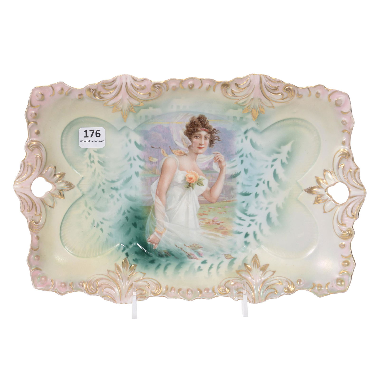 Dresser Tray Marked RS Prussia, Fall Season Portrait (1 of 2)