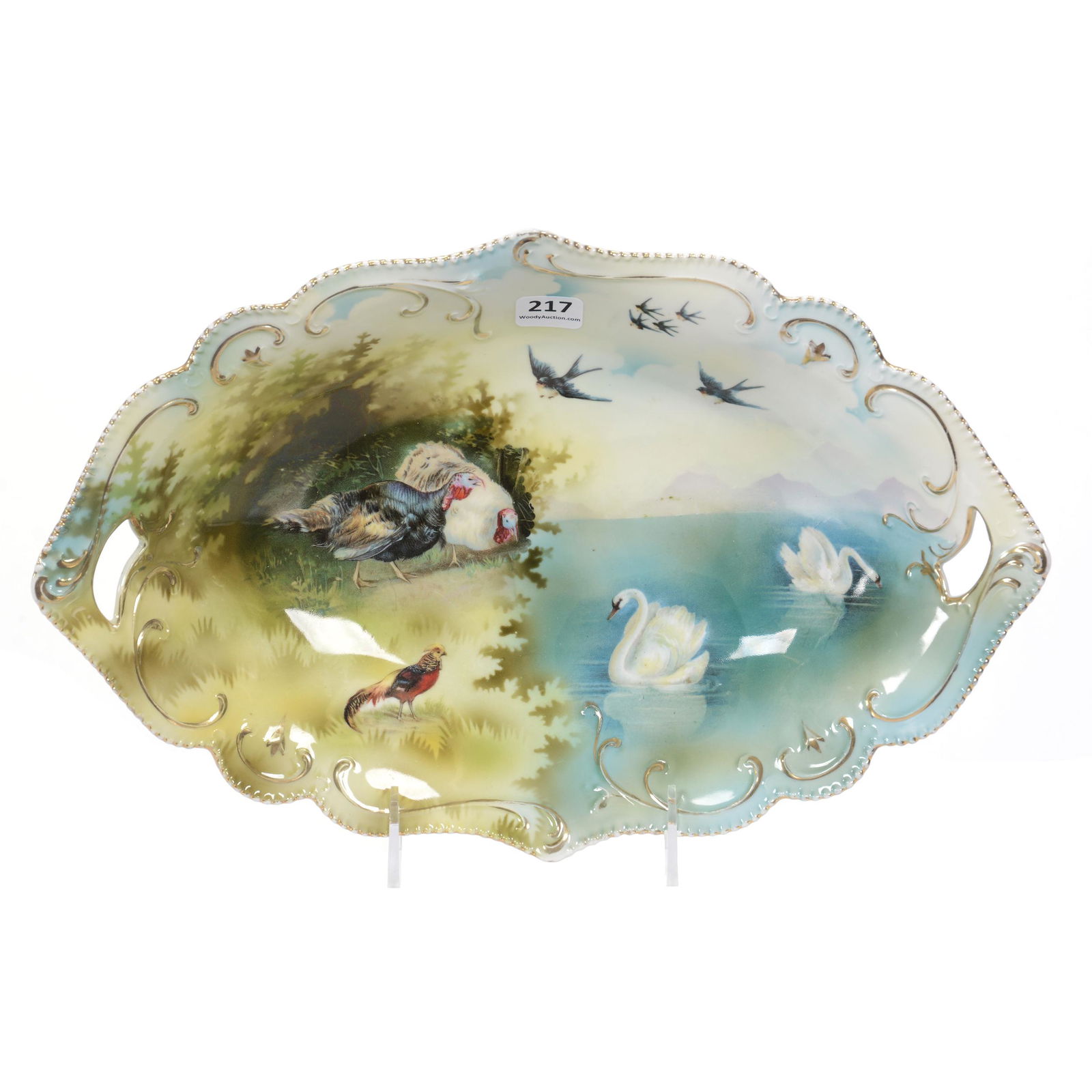 Bun Tray, Unmarked Prussia, Unusual Four Scenes (1 of 2)