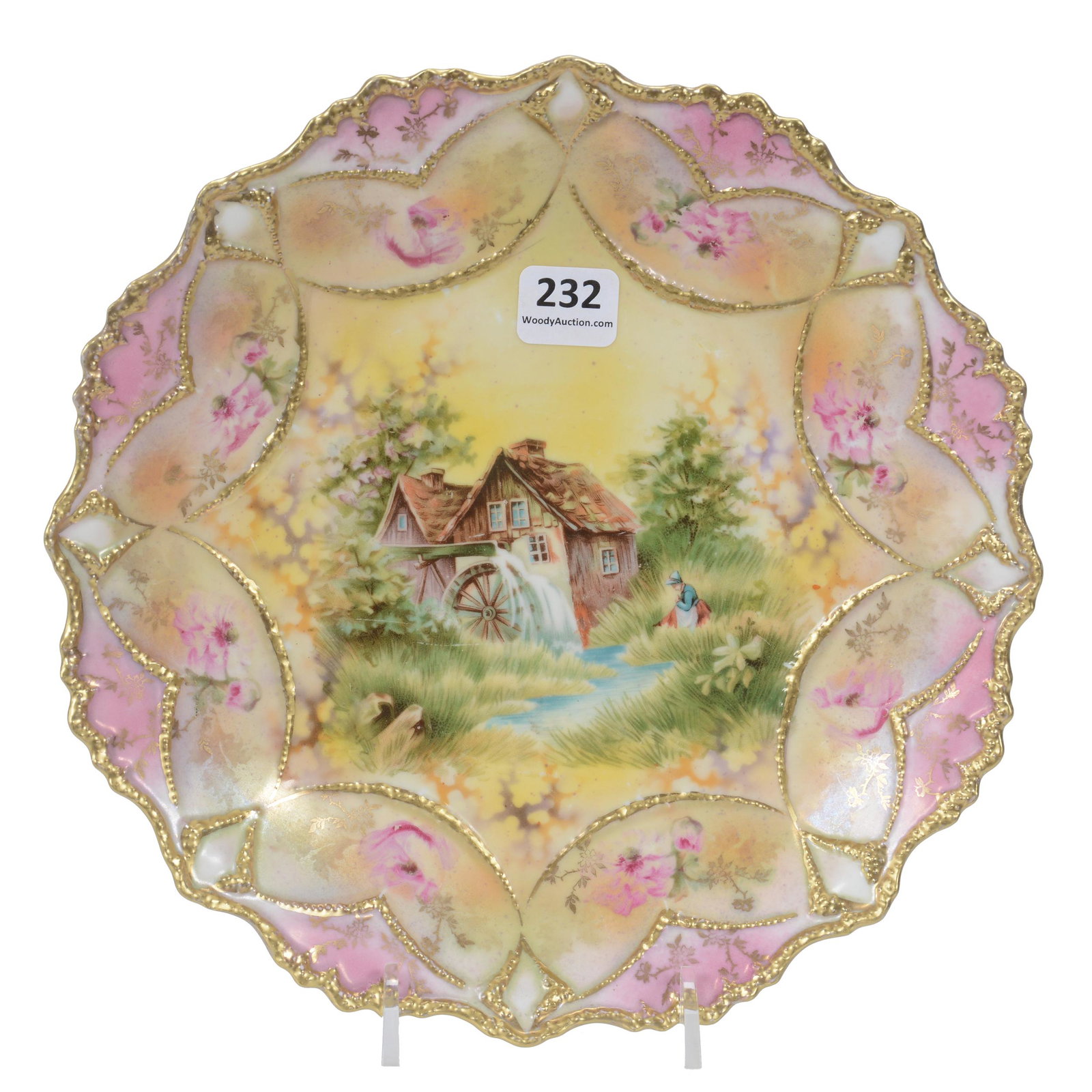 Plate Marked RS Prussia, Mill Scene Decor (1 of 2)