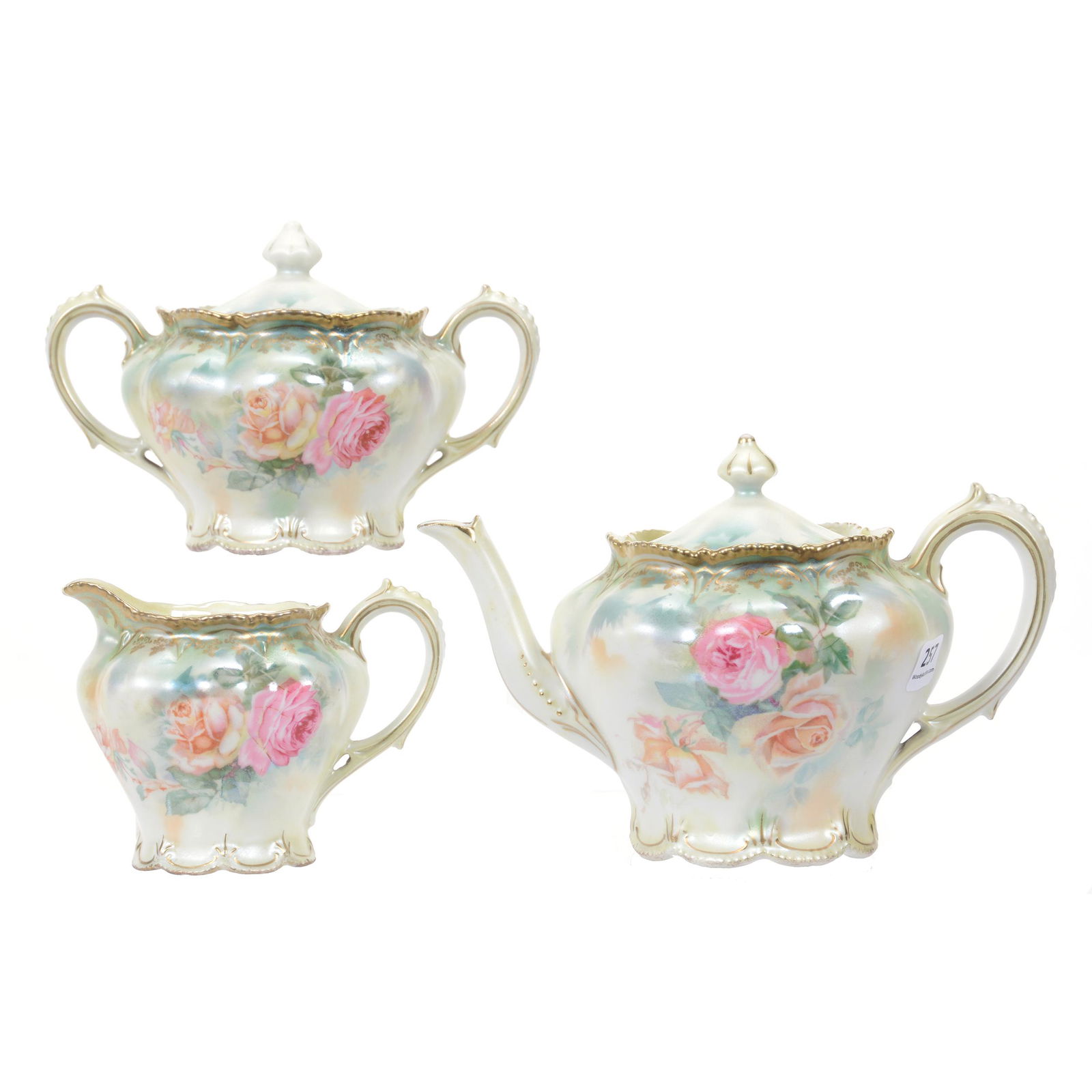 Tea Set Marked RS Prussia, Floral Rose Decor (1 of 3)