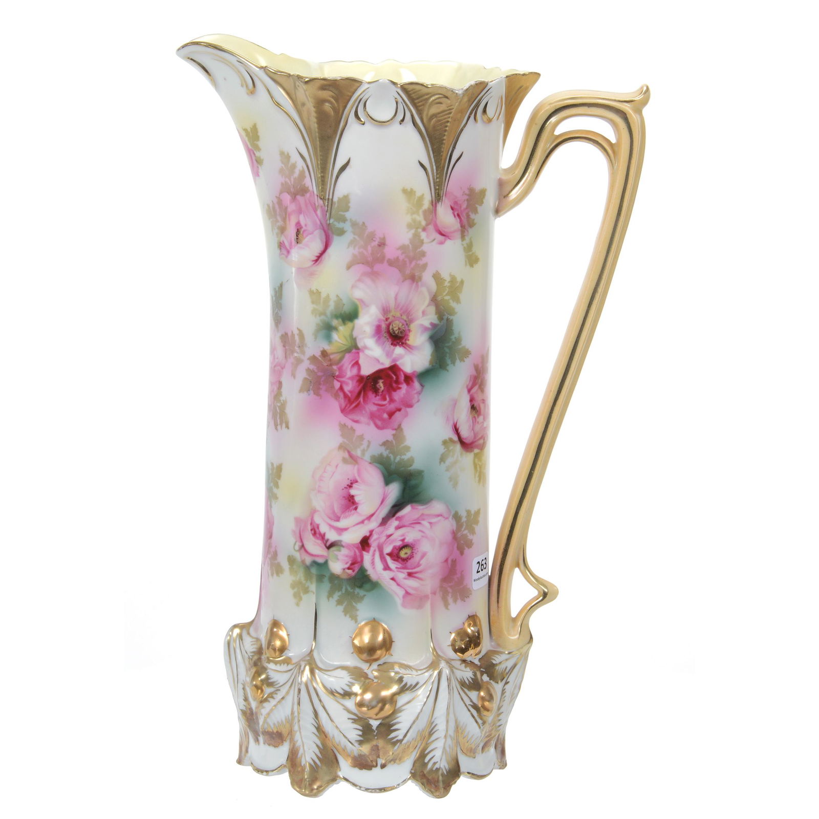 Tankard Marked Prussia, Floral Pink Poppy Decor (1 of 3)