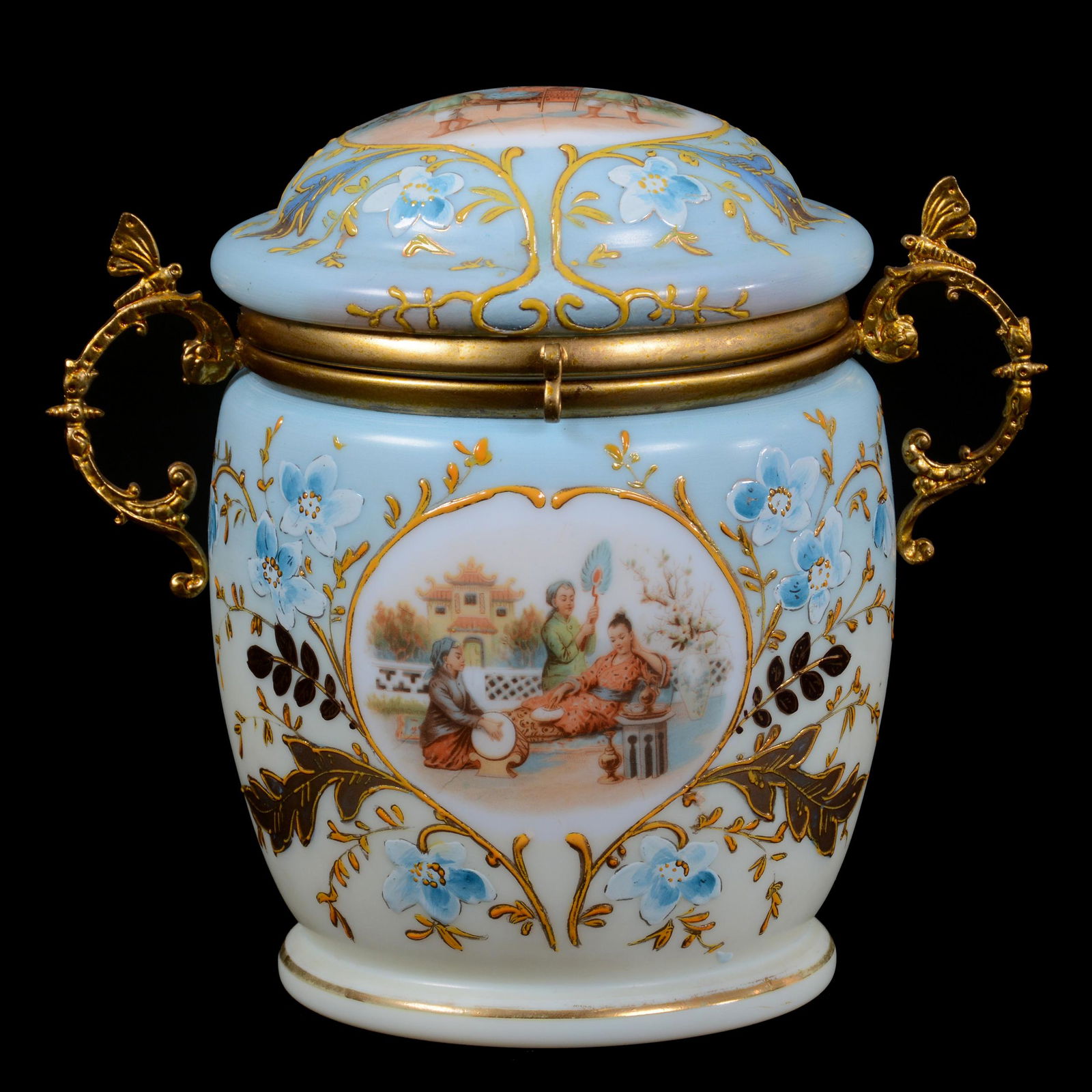 Biscuit Jar, Opaque Art Glass (1 of 4)