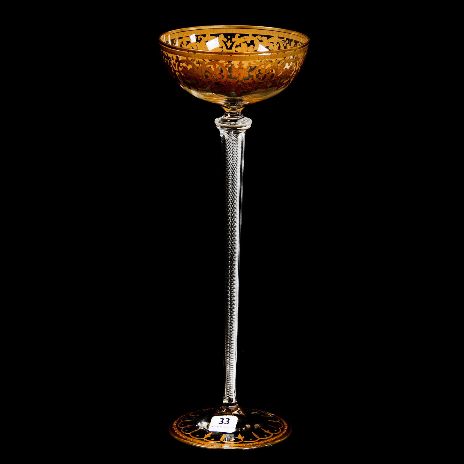 Toasting Goblet, Beautiful Clear Decorated Glass (1 of 3)