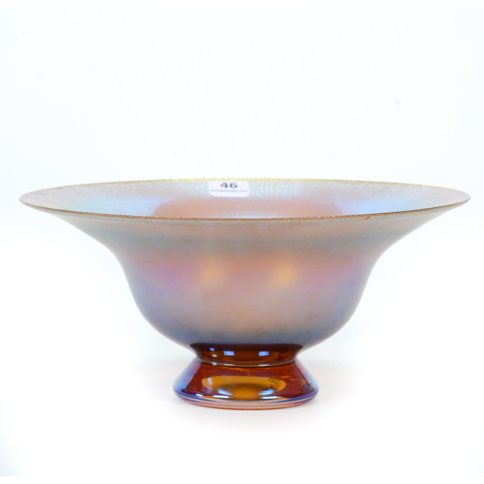 Pedestal Bowl, Unmarked WMF Myra Art Glass (1 of 6)