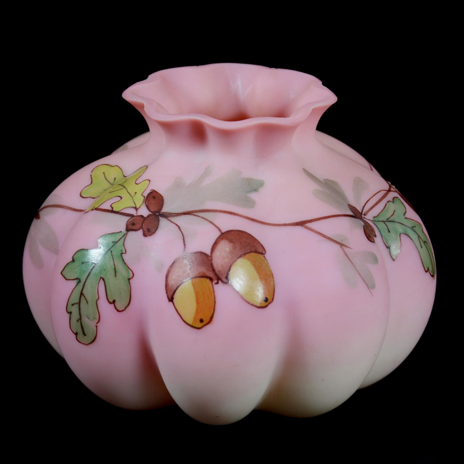 Vase, Decorated Burmese Art Glass (1 of 3)