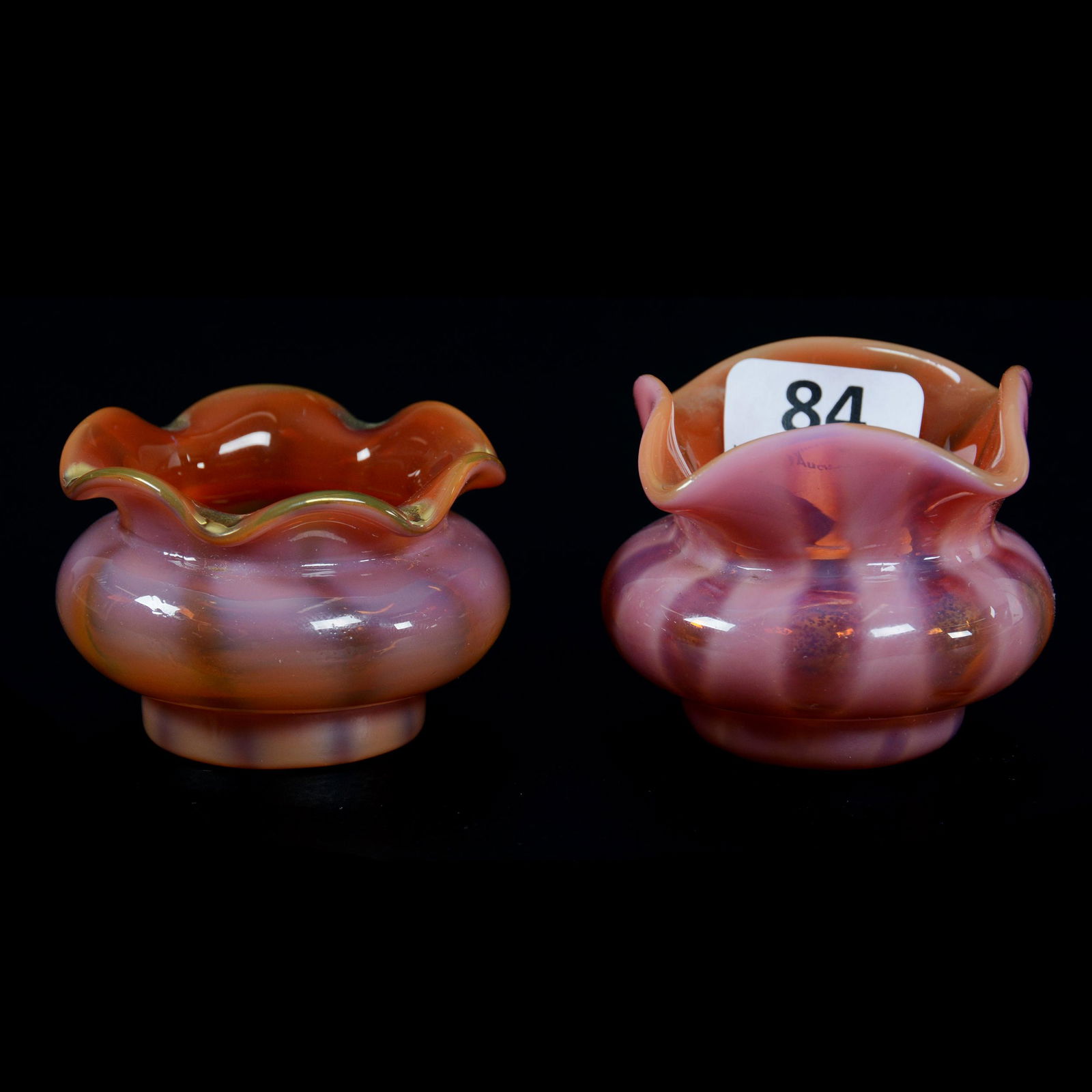 (2) Salt Dips, Monot Stumpf French Art Glass (1 of 3)